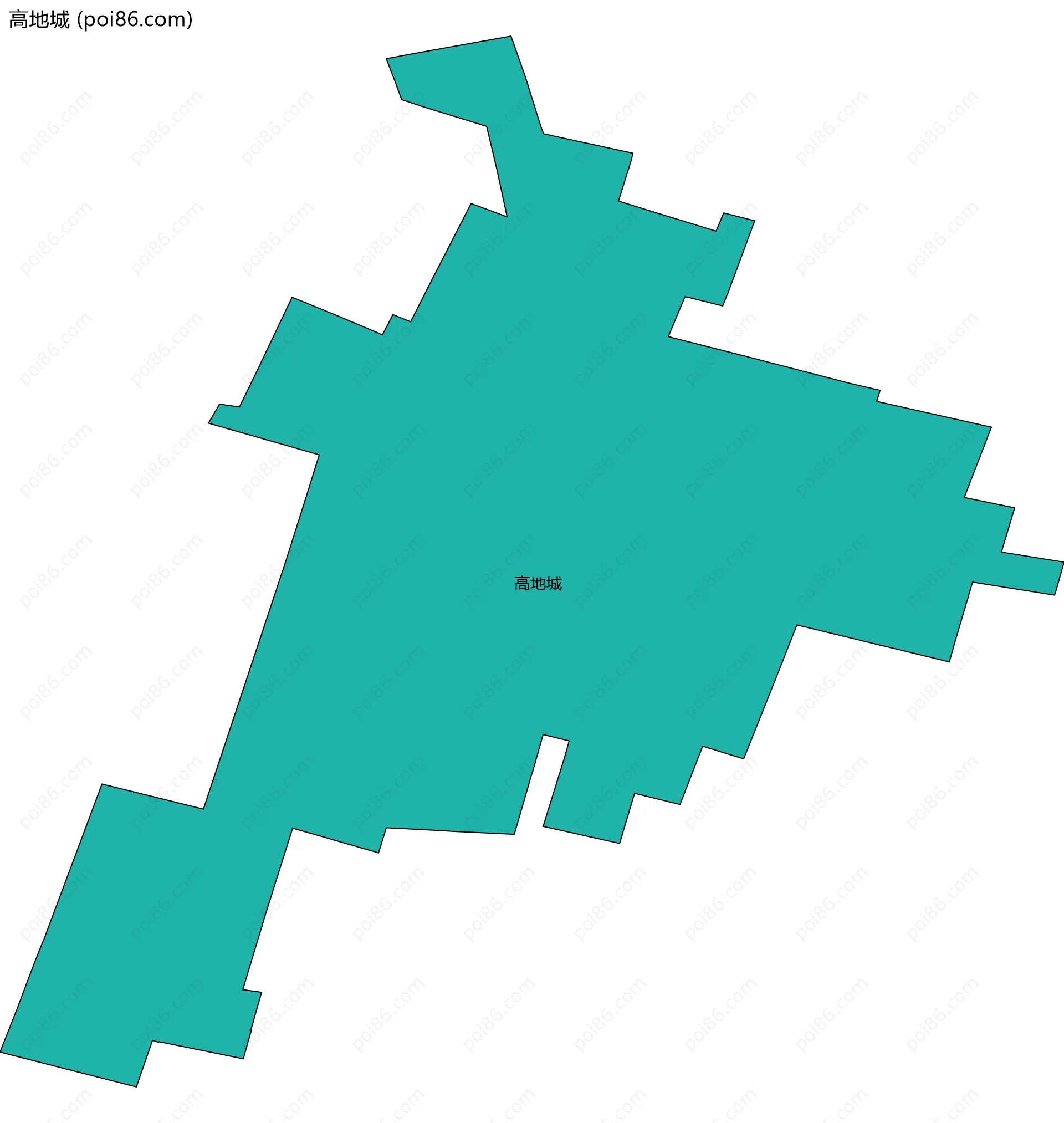 高地城边界地图