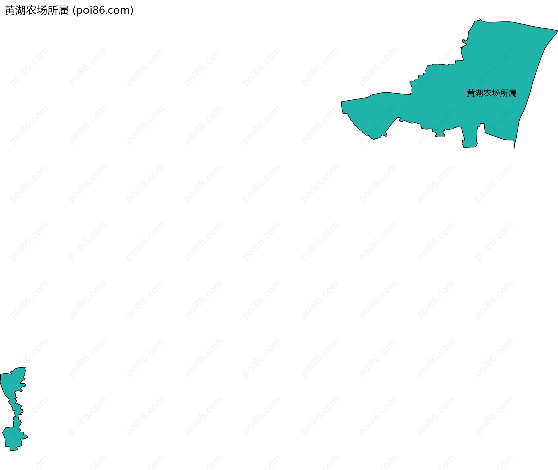 黄湖农场所属边界地图