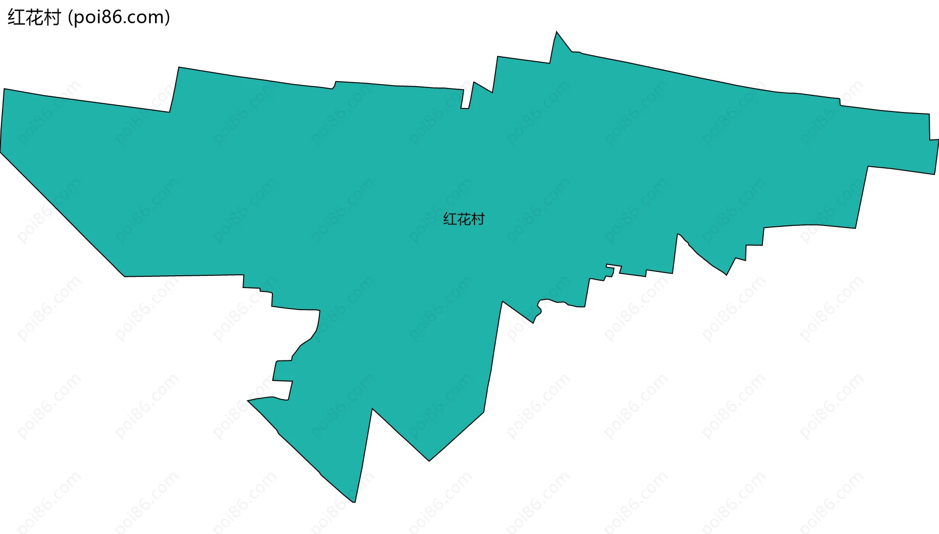 红花村边界地图