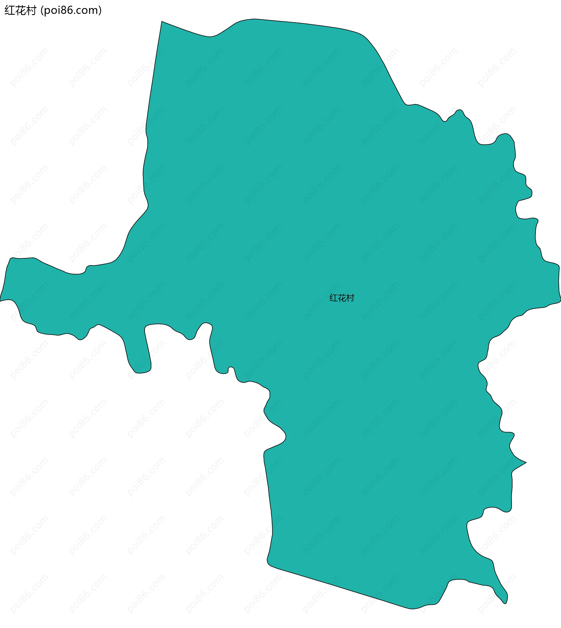 红花村边界地图