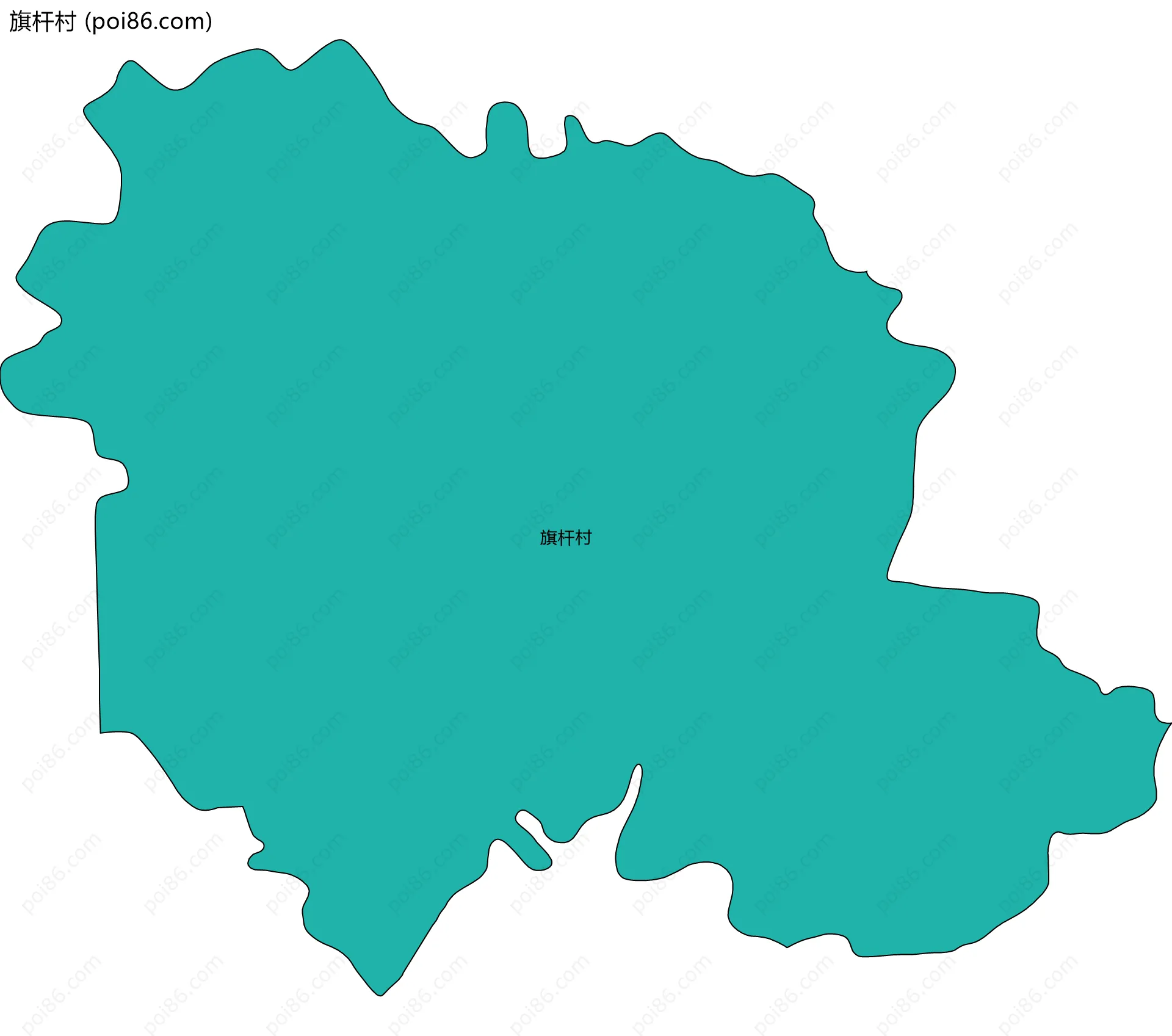 旗杆村边界地图