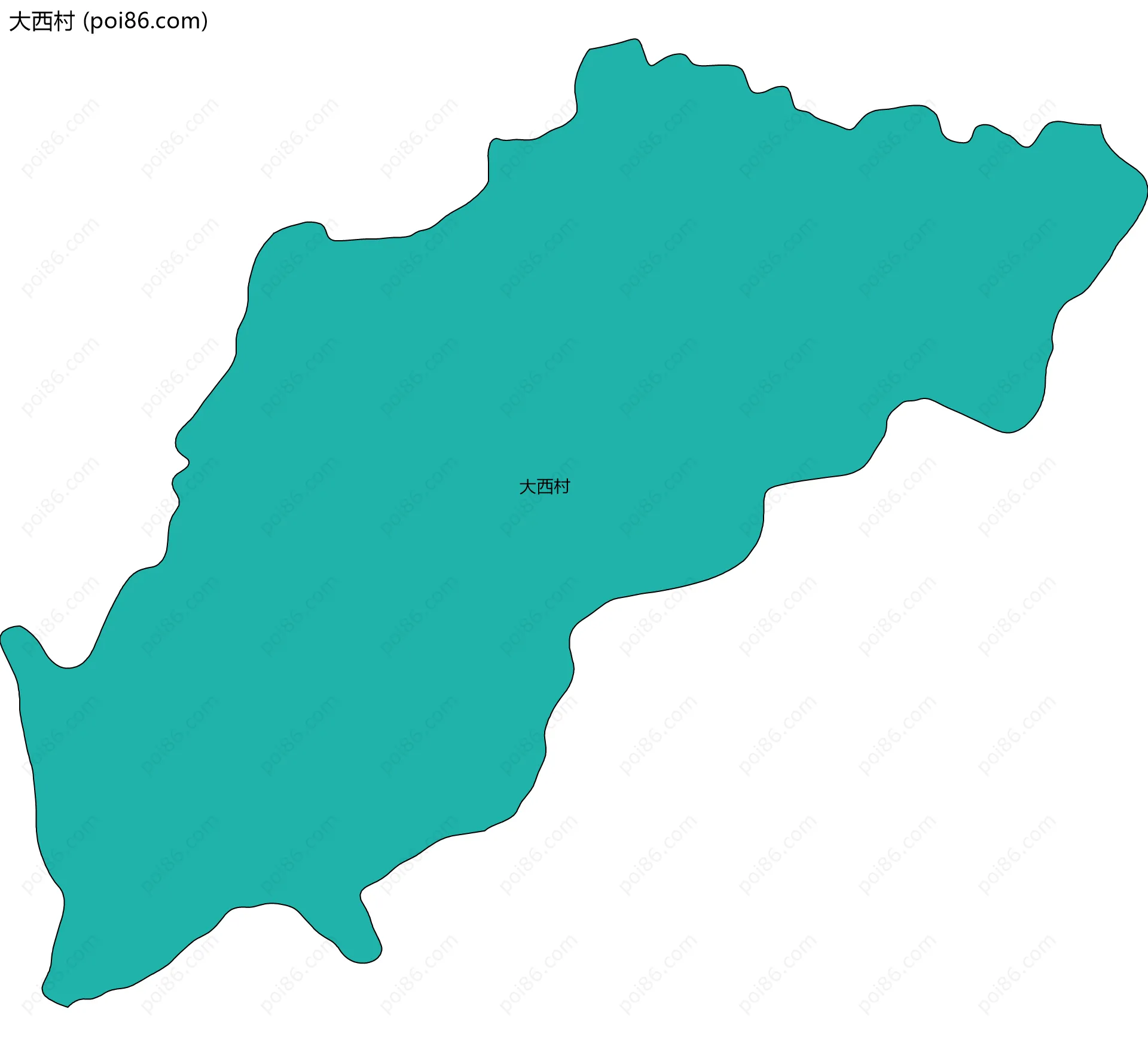 大西村边界地图