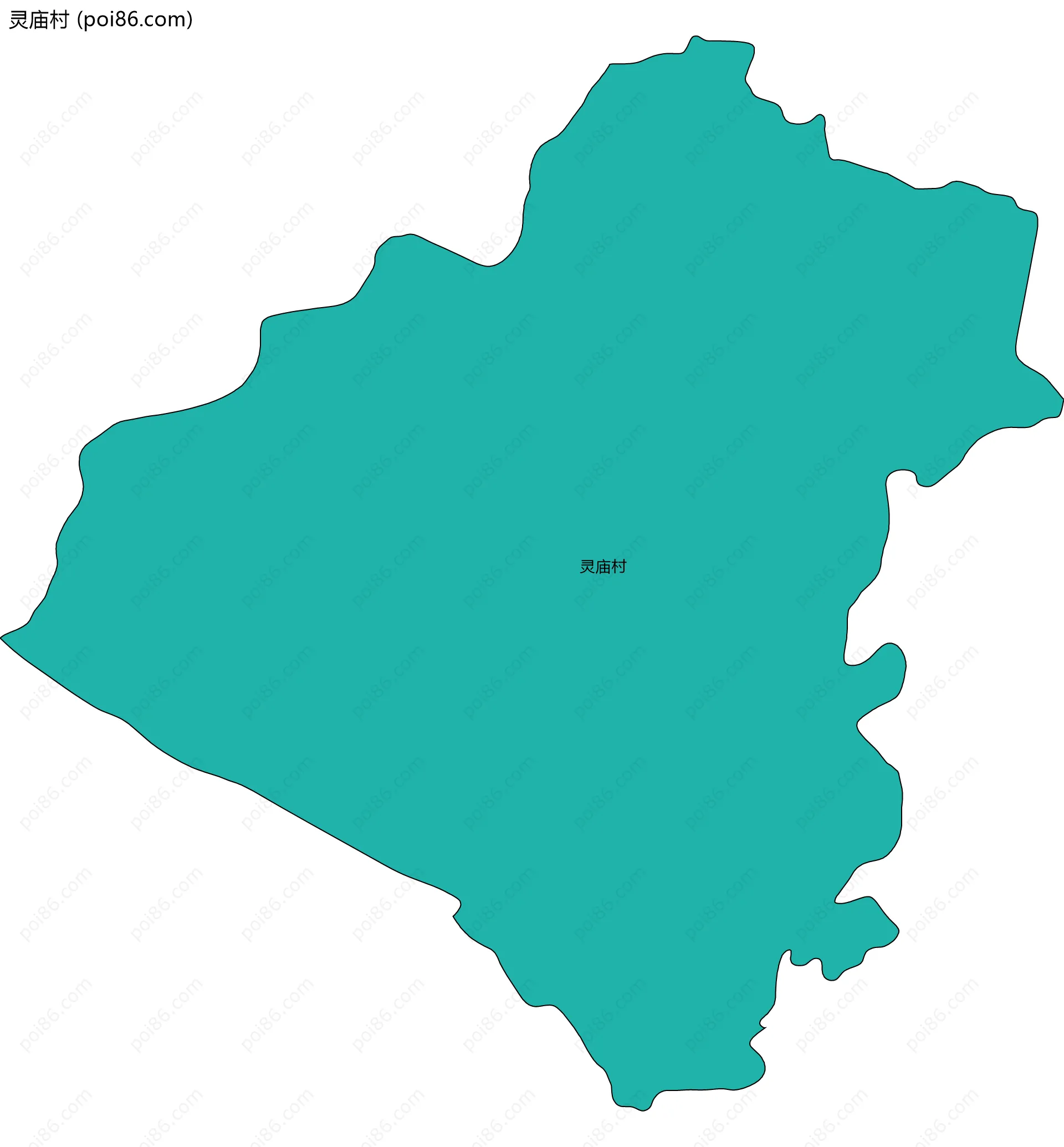 灵庙村边界地图