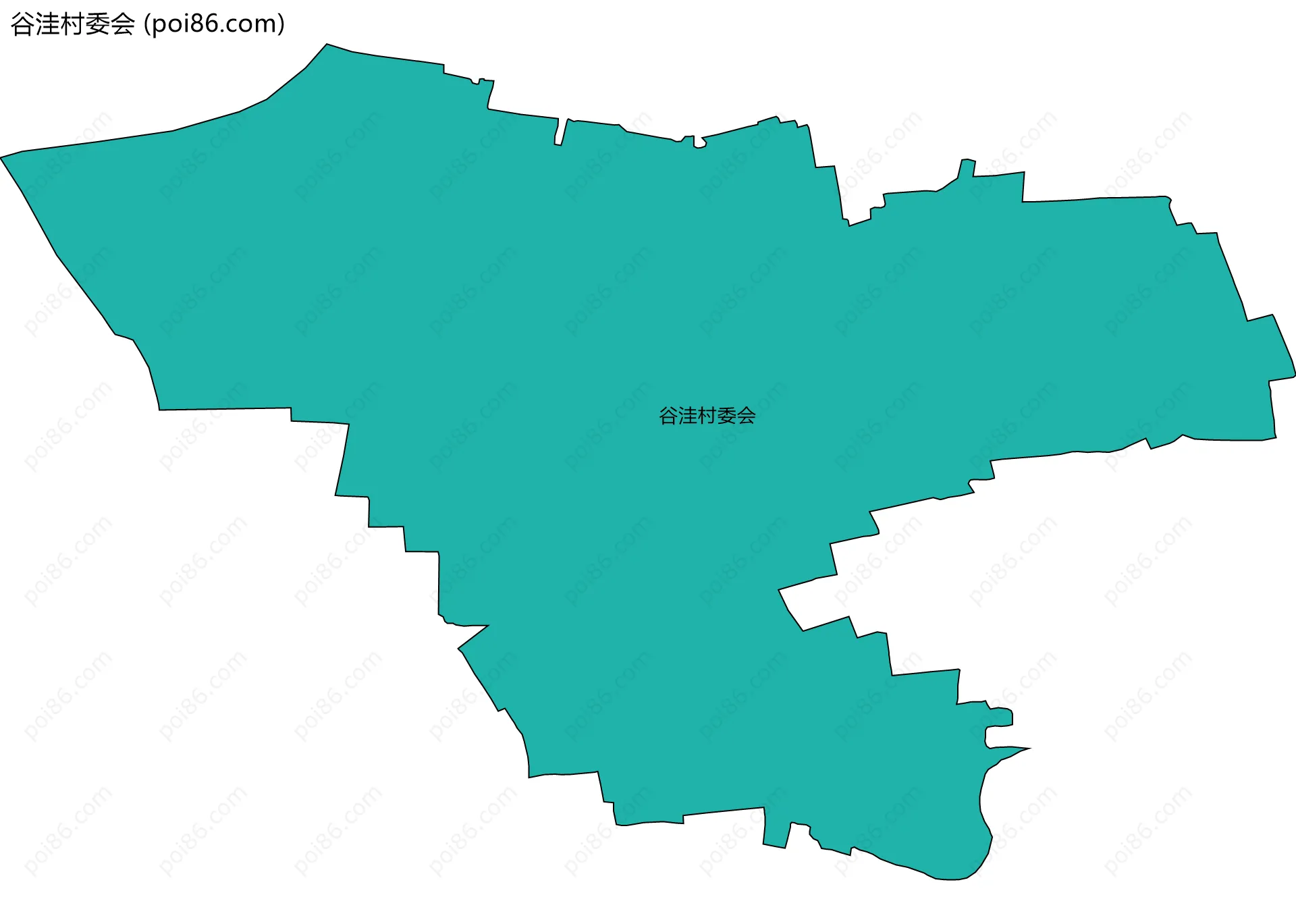 谷洼村委会边界地图