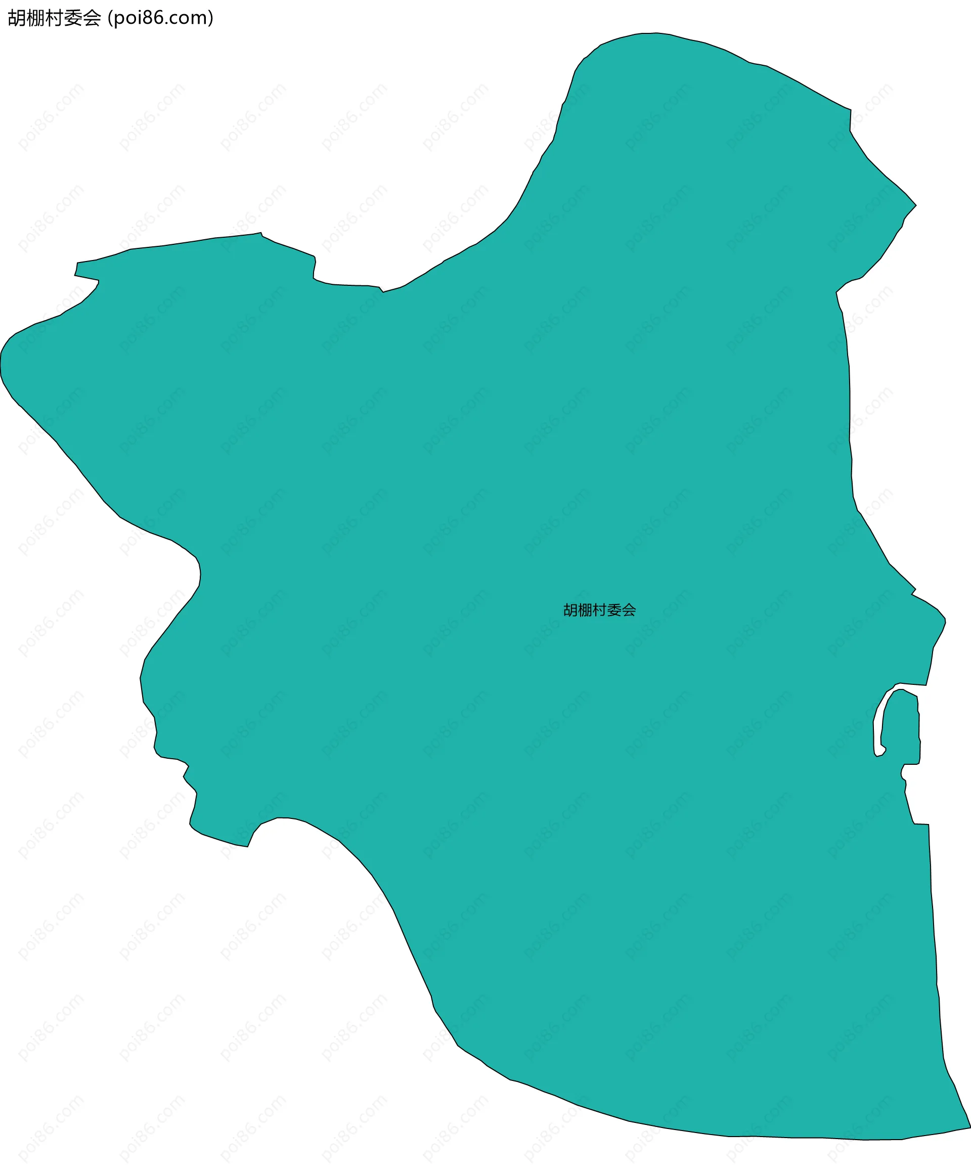 胡棚村委会边界地图