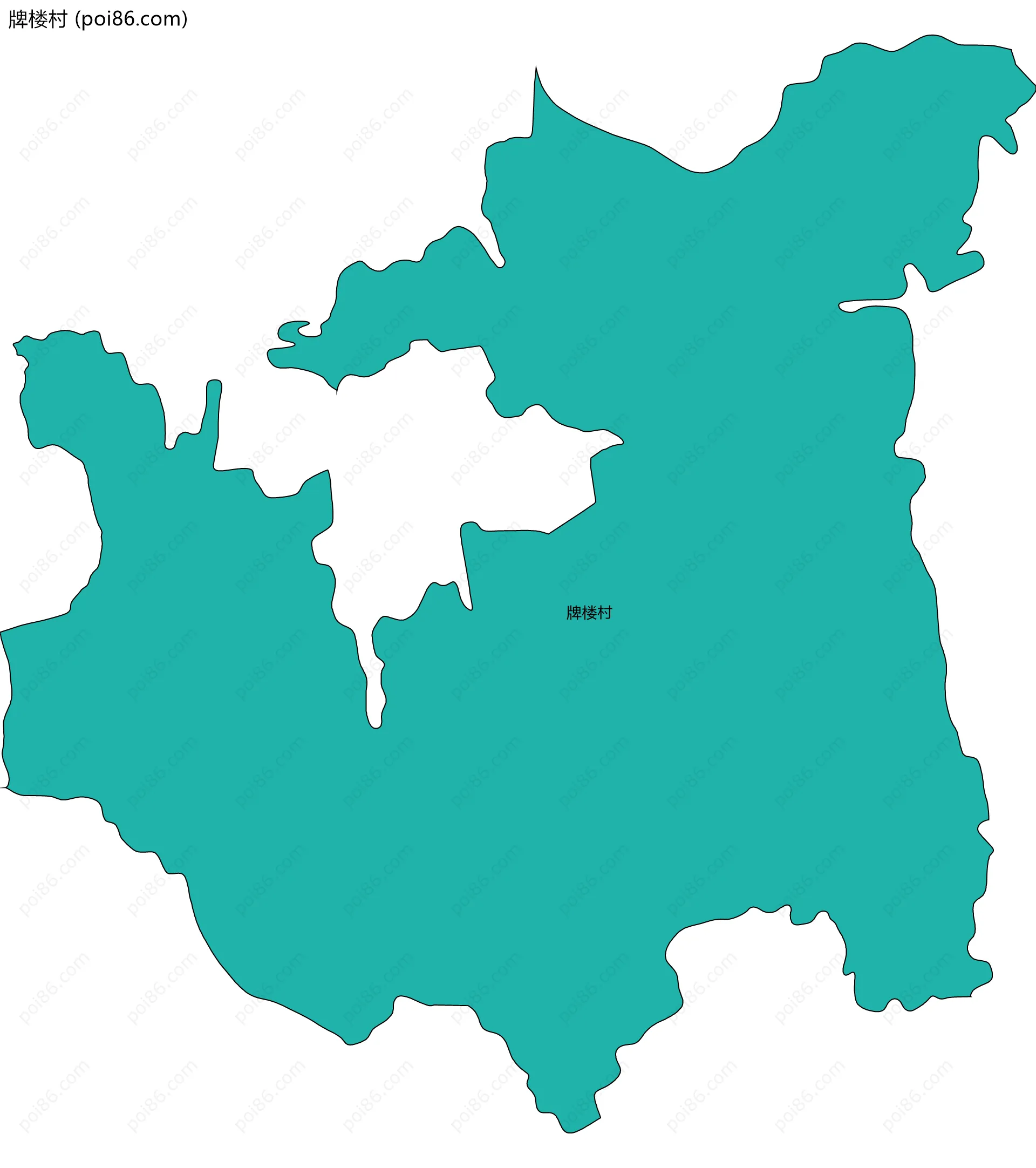 牌楼村边界地图