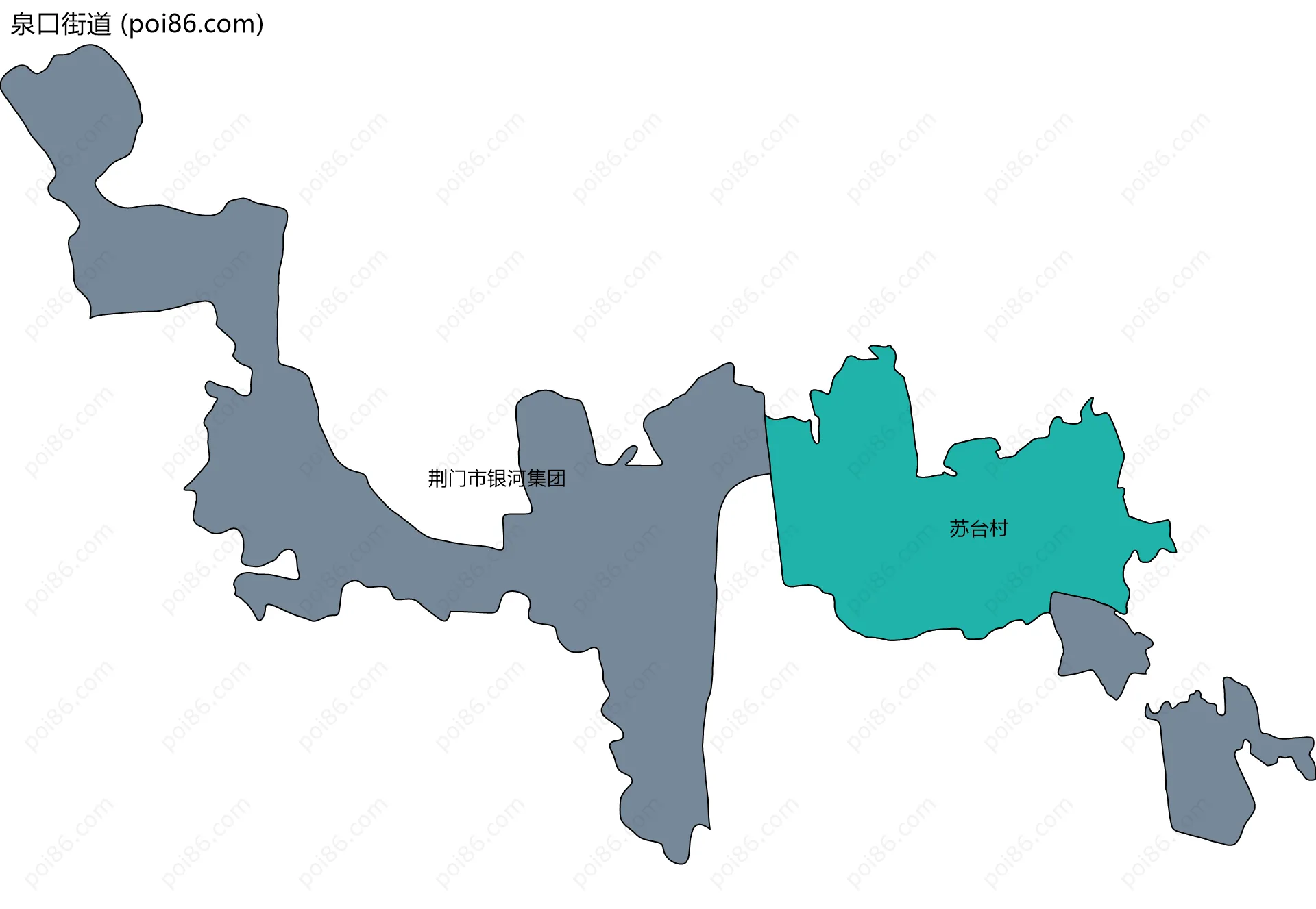 泉口街道边界地图(五级行政区划)