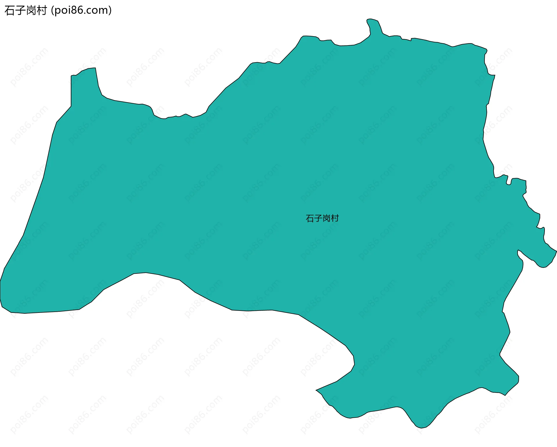 石子岗村边界地图