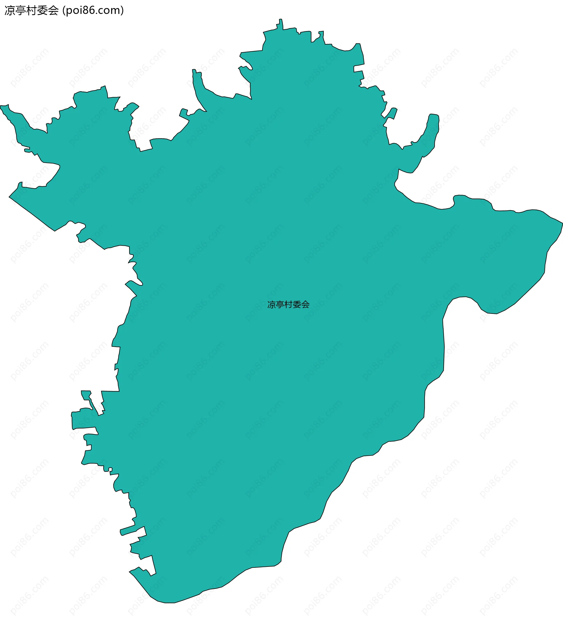 凉亭村委会边界地图