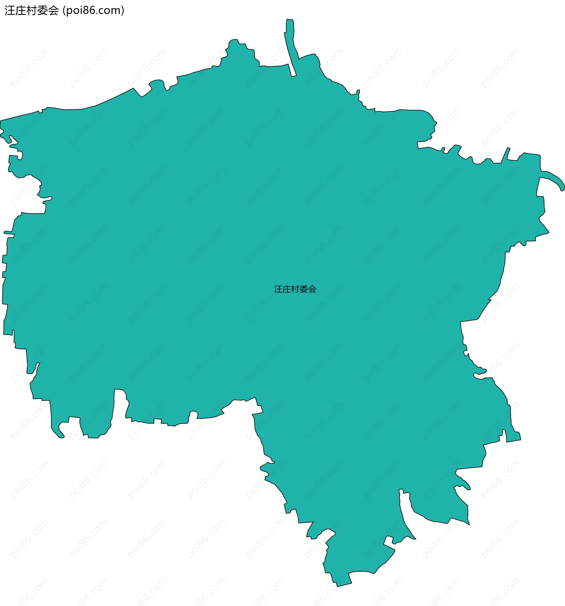 汪庄村委会边界地图
