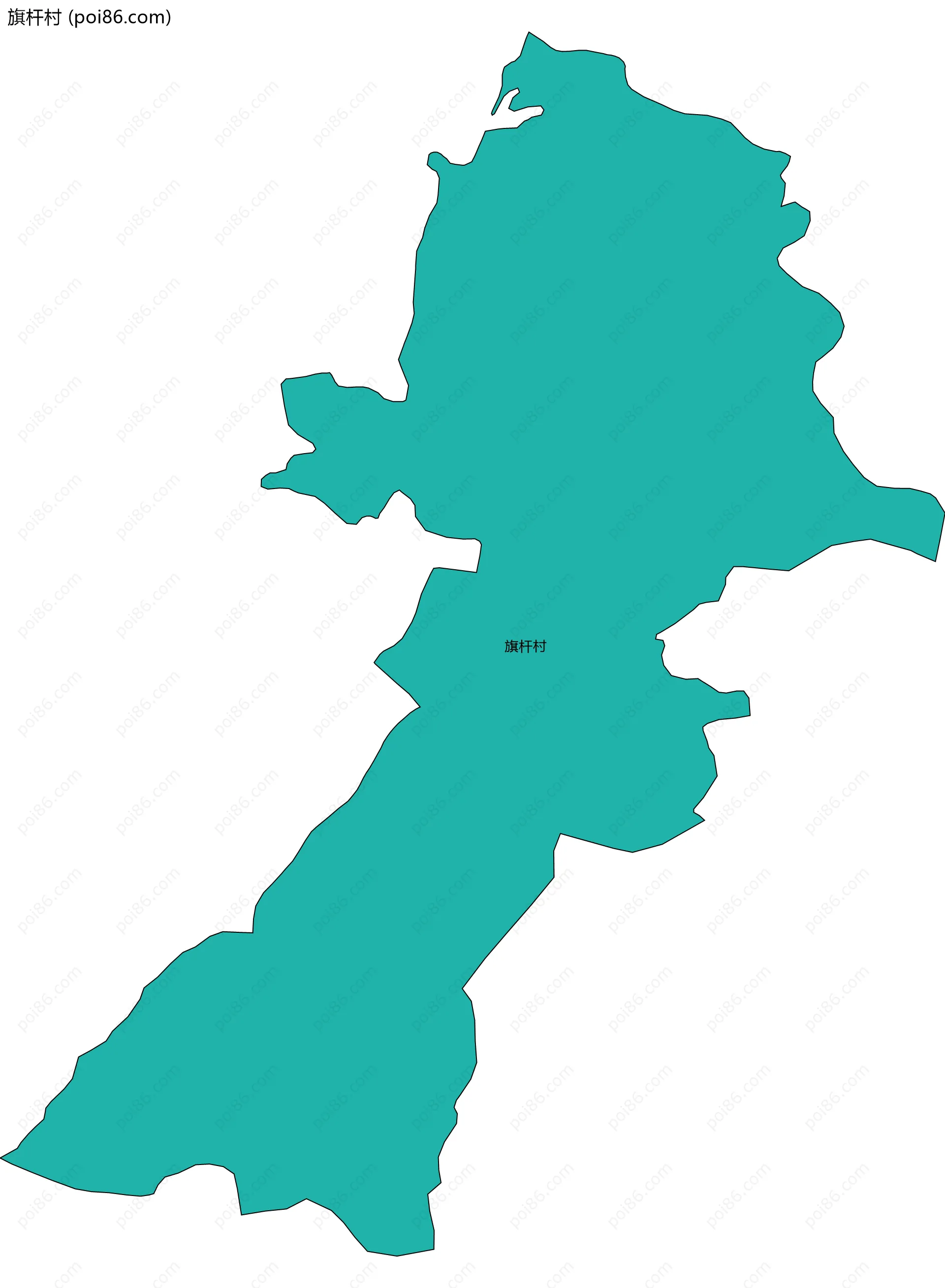 旗杆村边界地图