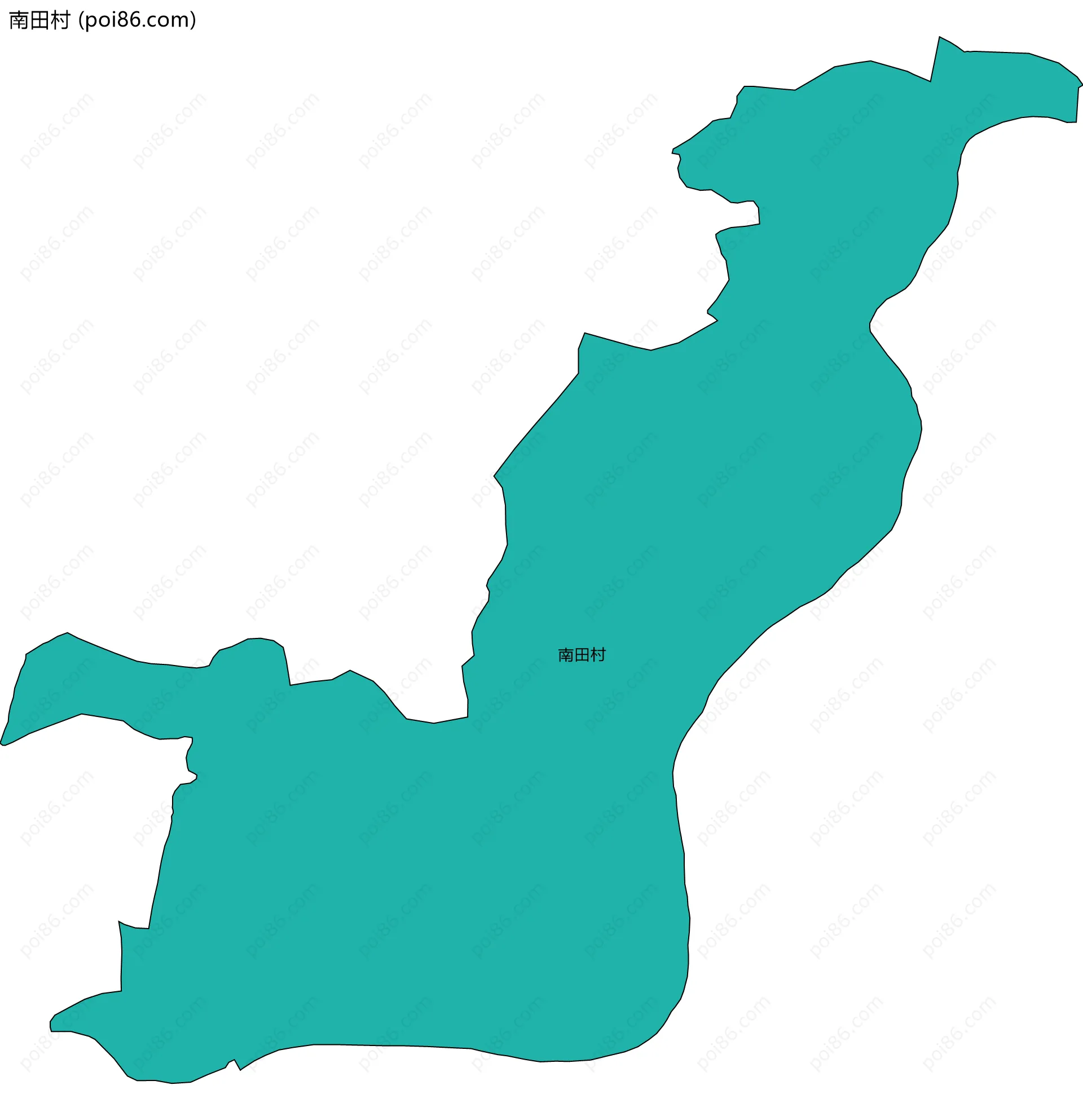 南田村边界地图