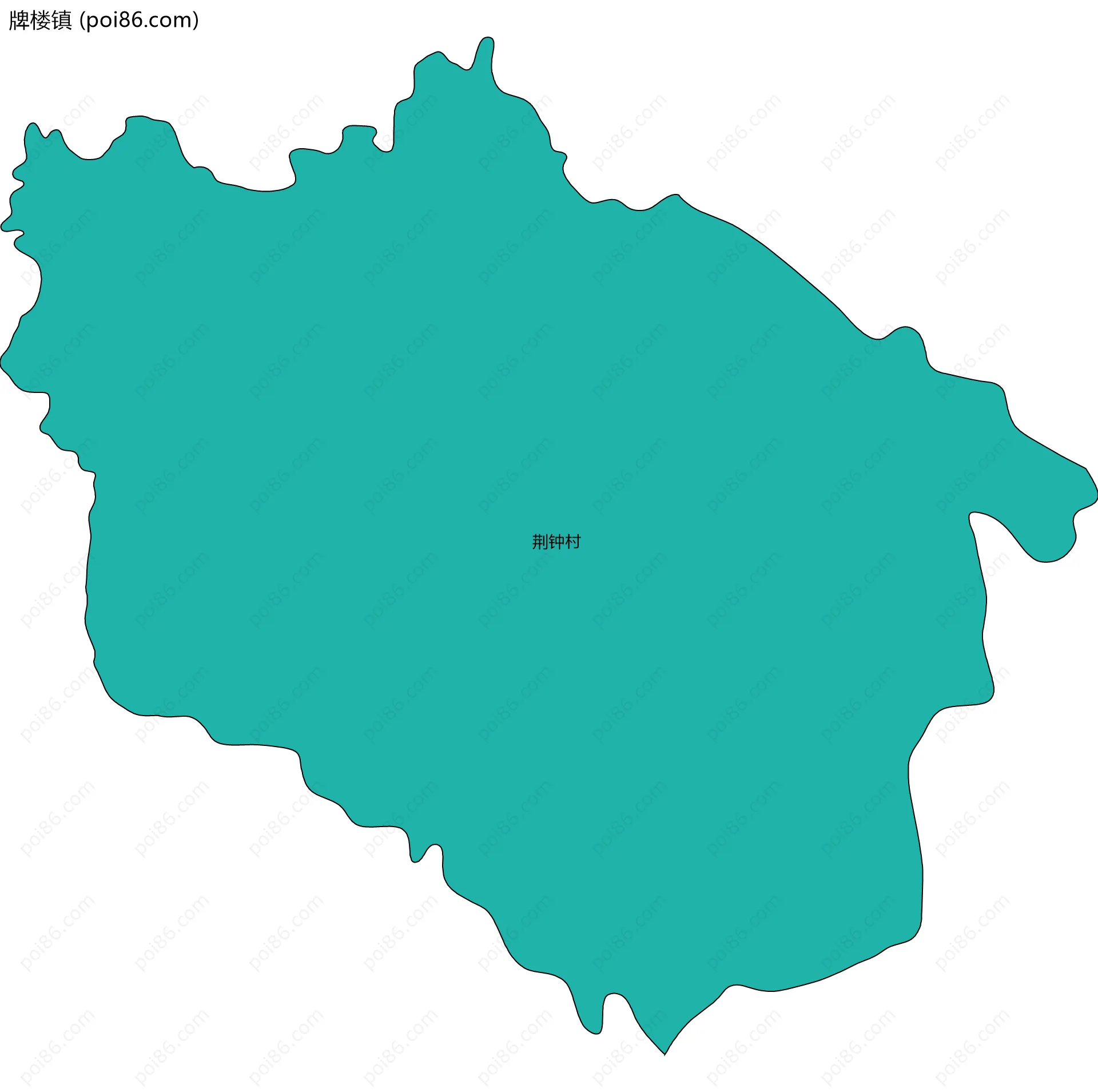 牌楼镇边界地图(五级行政区划)