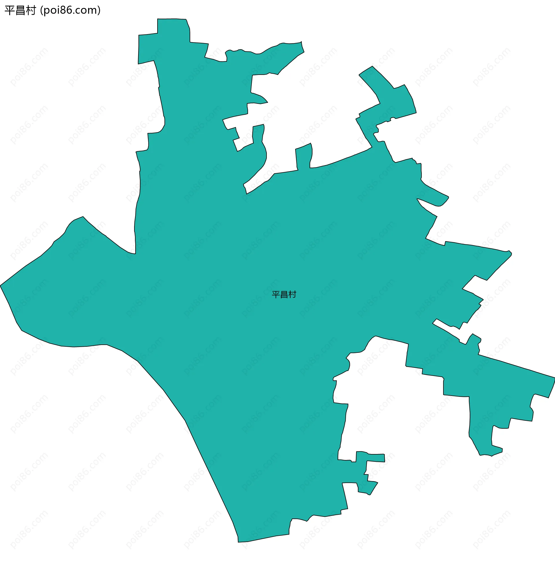 平昌村边界地图