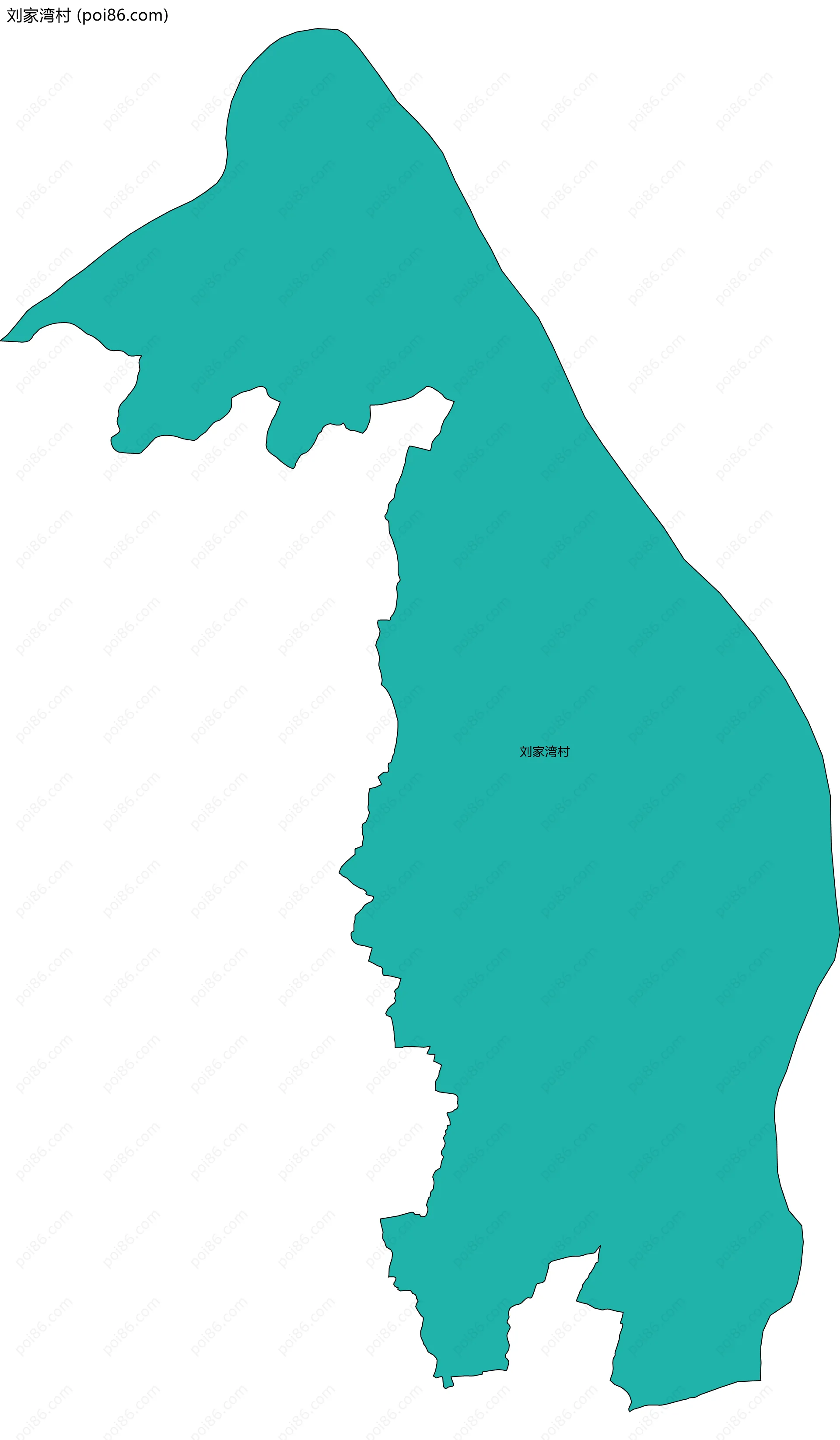 刘家湾村边界地图