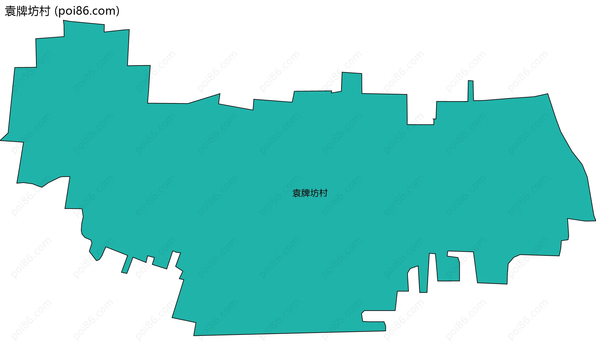 袁牌坊村边界地图