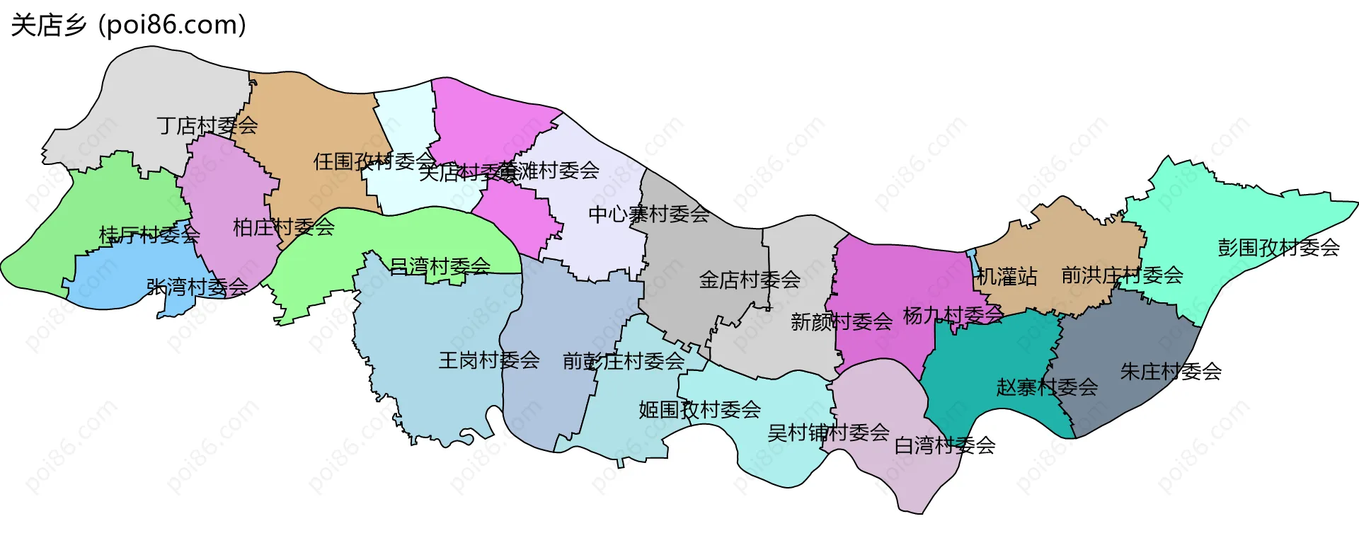 关店乡边界地图(五级行政区划)