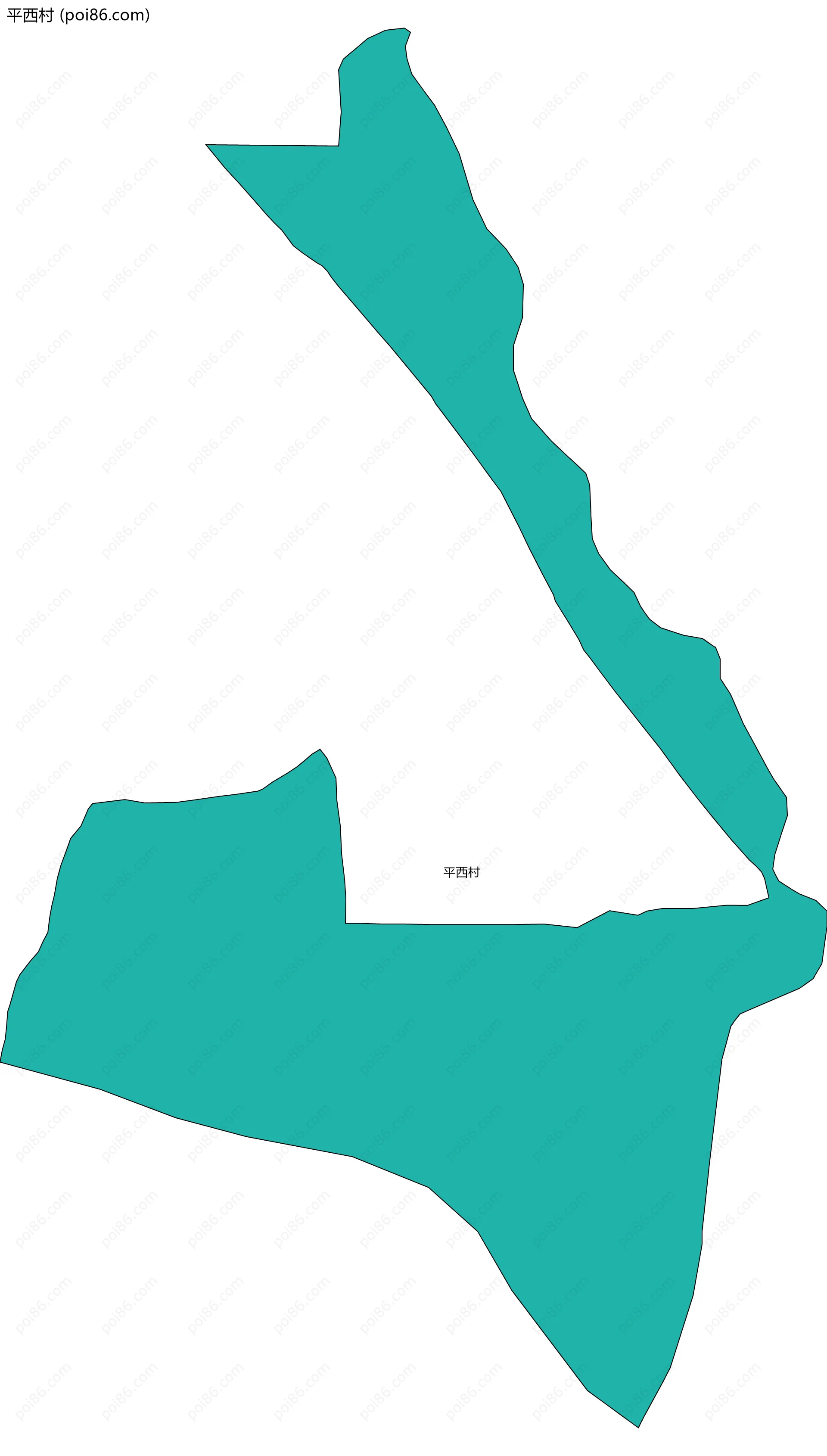 平西村边界地图