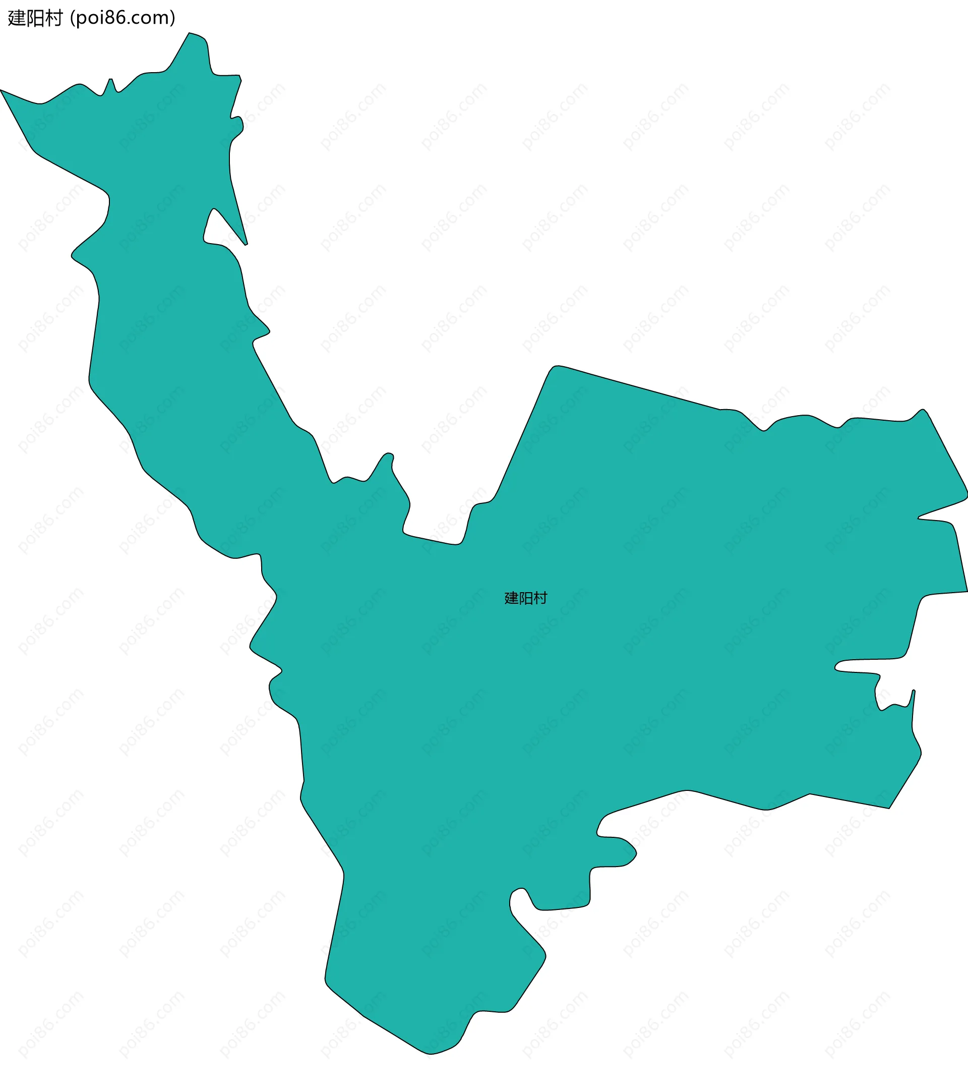 建阳村边界地图