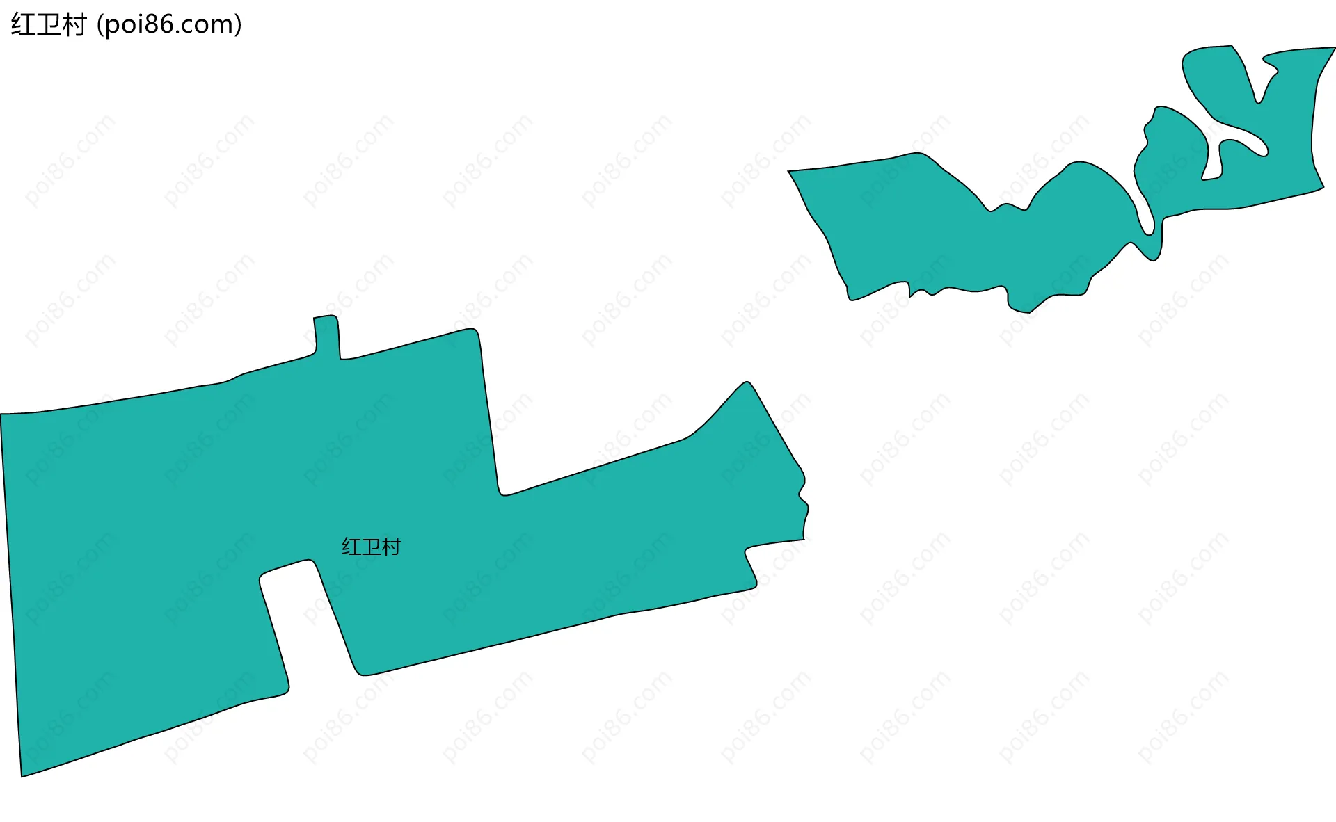 红卫村边界地图