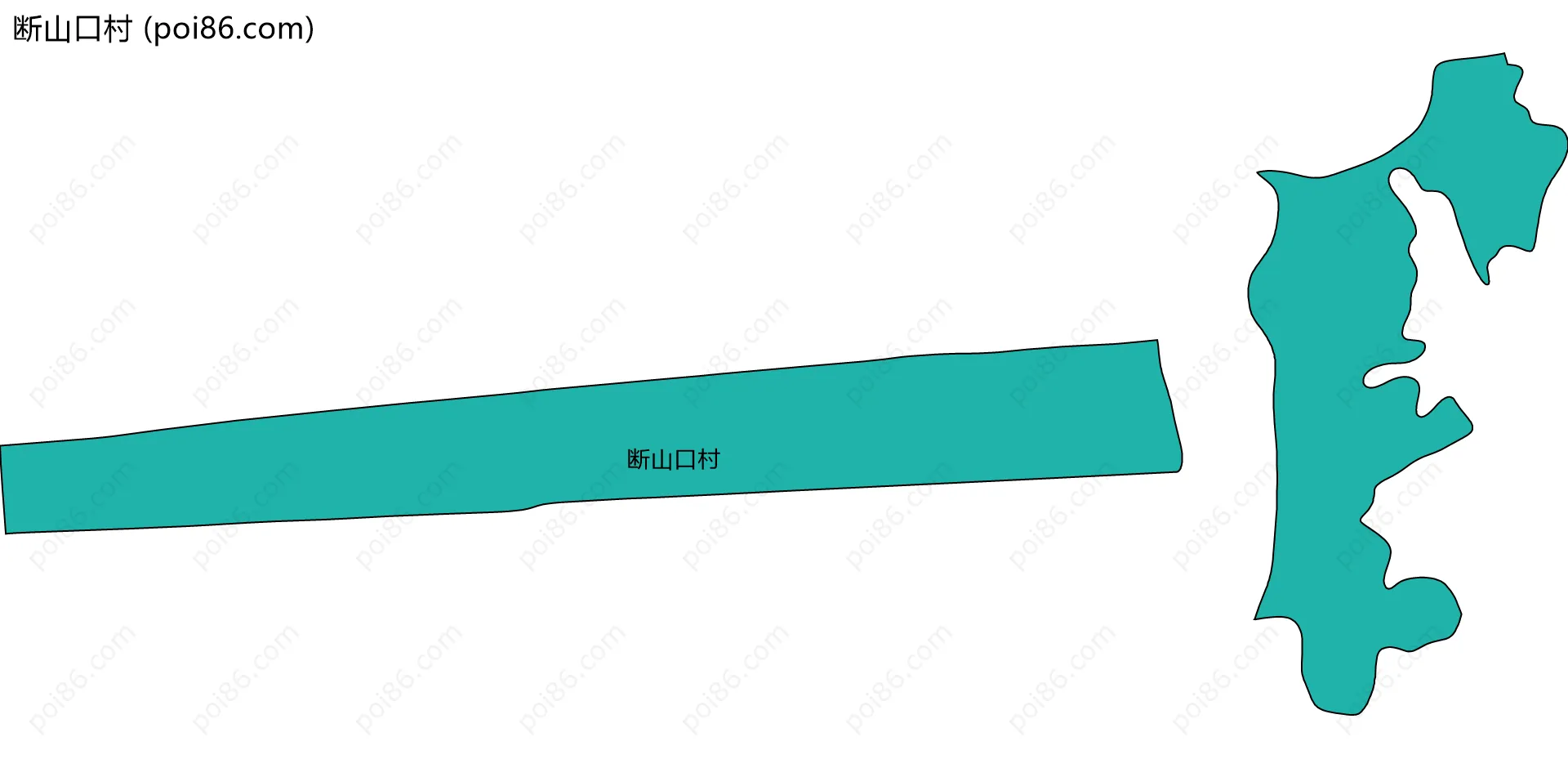 断山口村边界地图