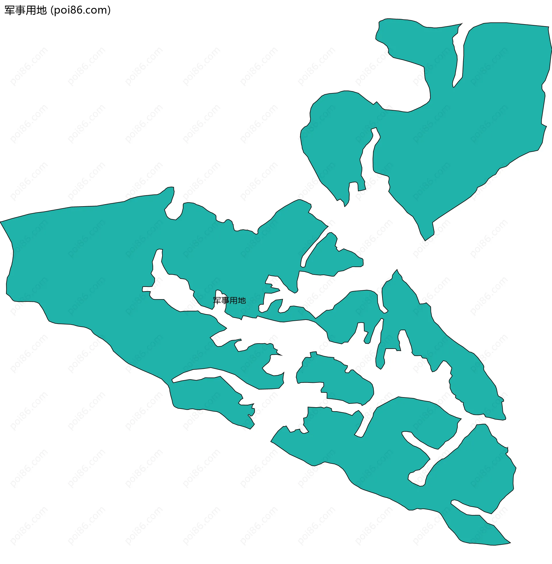 军事用地边界地图