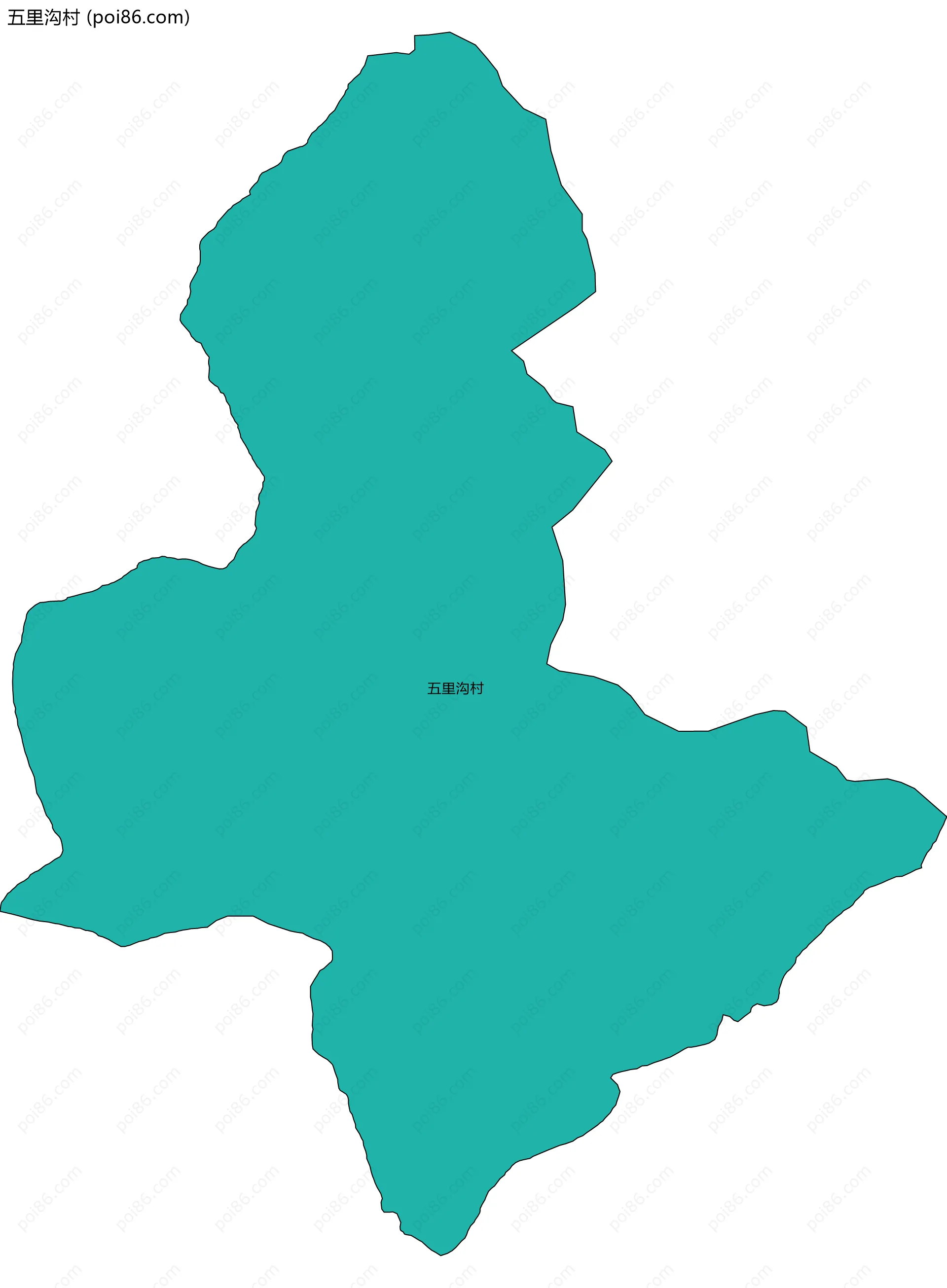 五里沟村边界地图