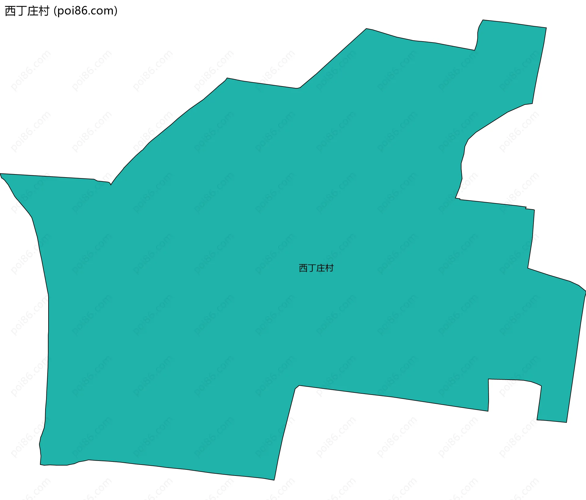 西丁庄村边界地图