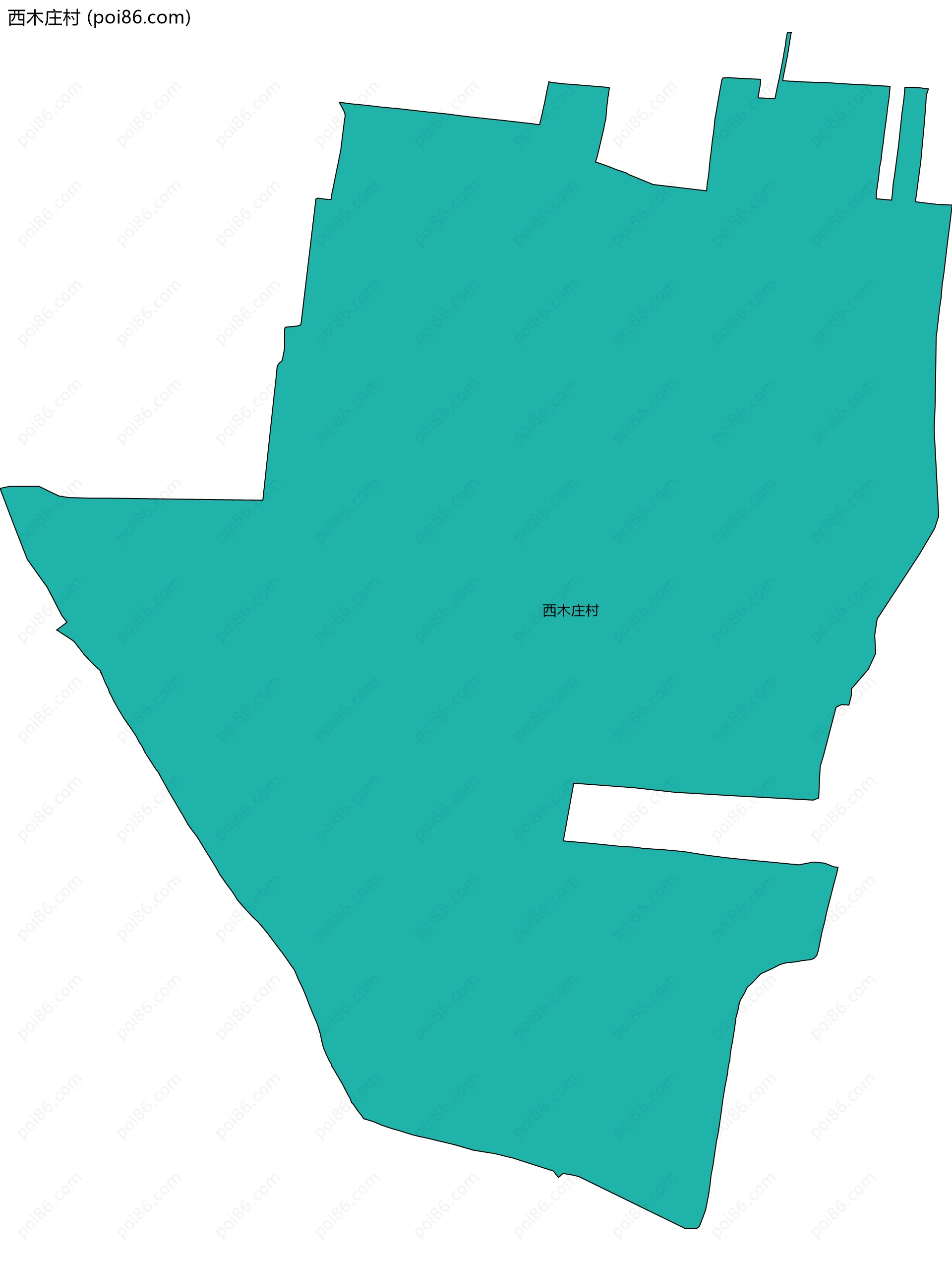 西木庄村边界地图