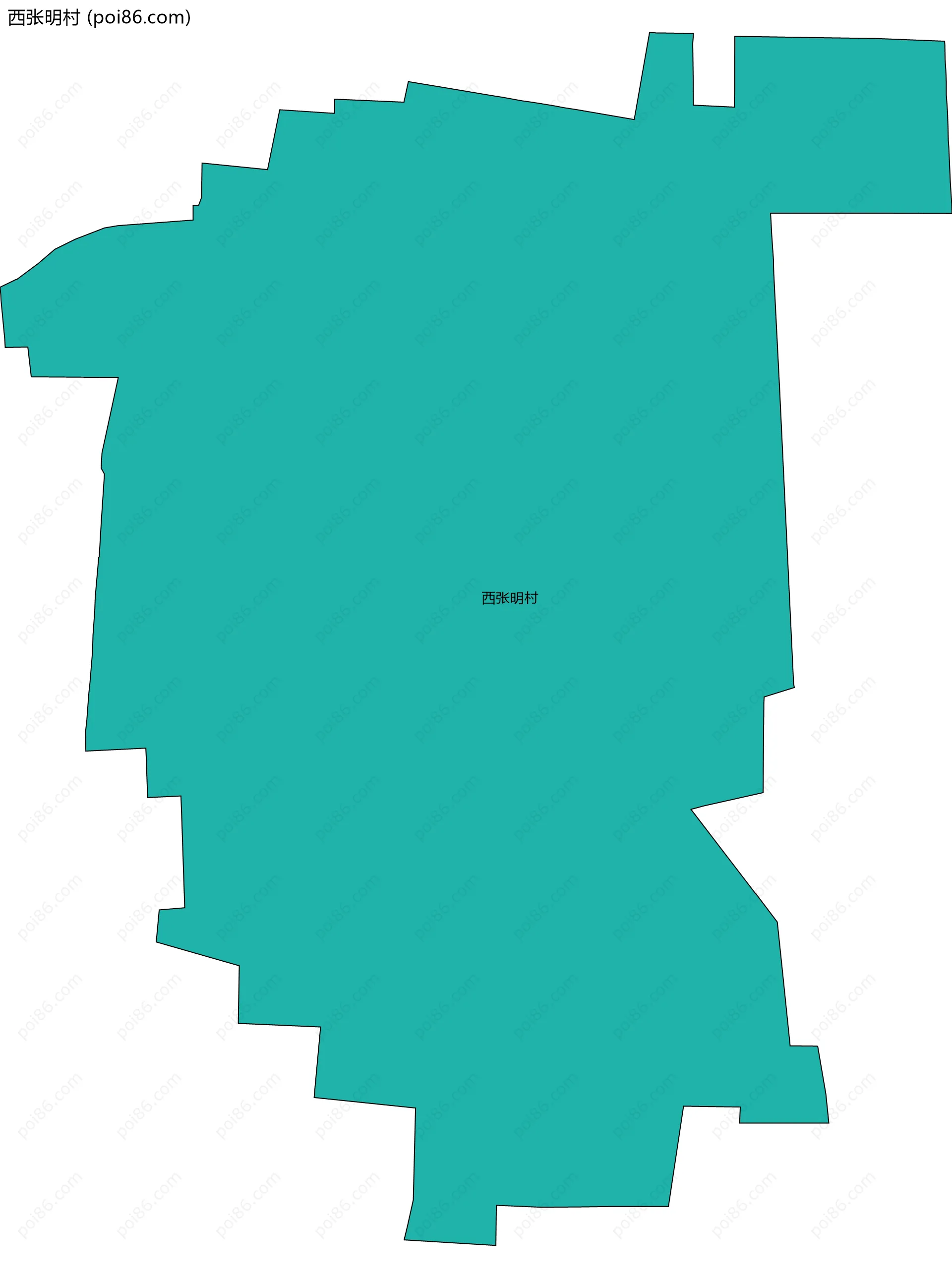 西张明村边界地图