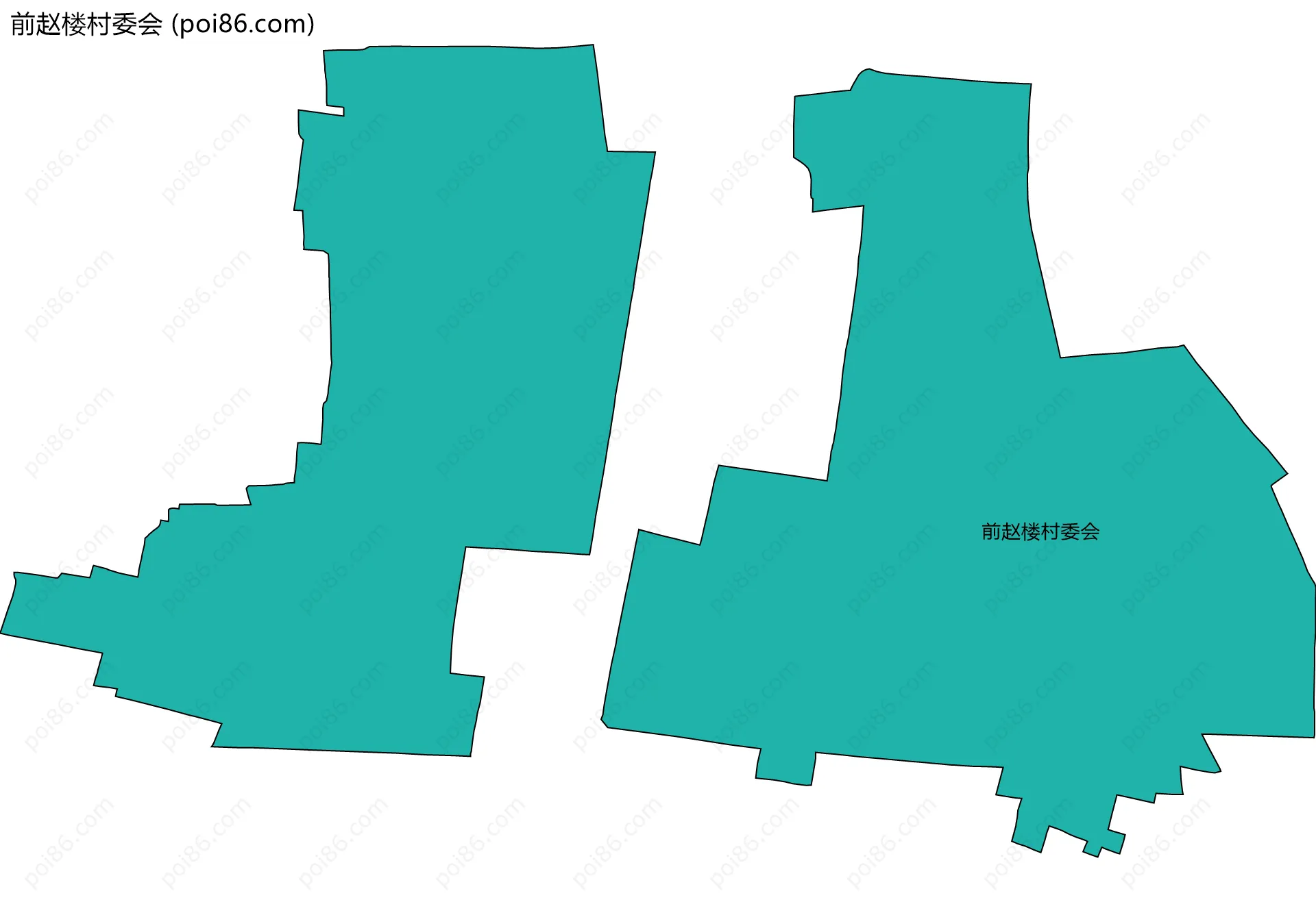 前赵楼村委会边界地图