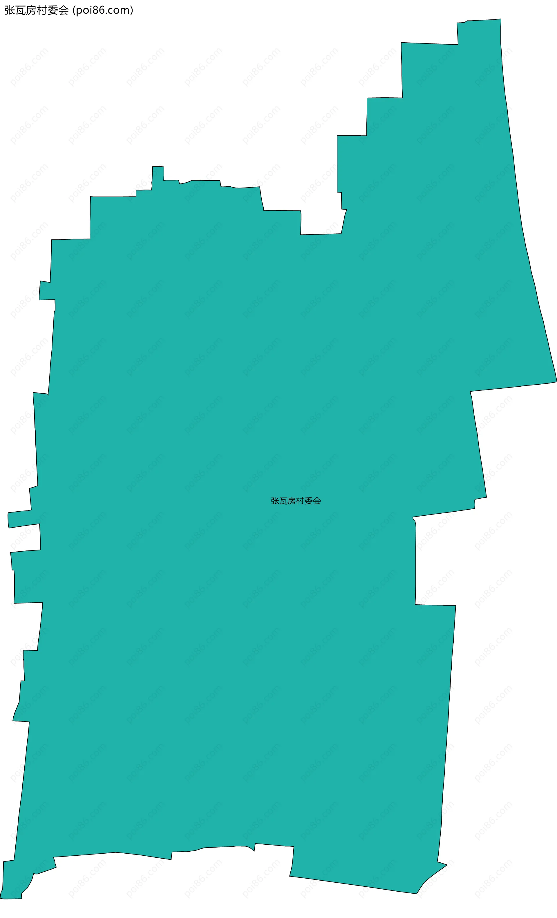 张瓦房村委会边界地图