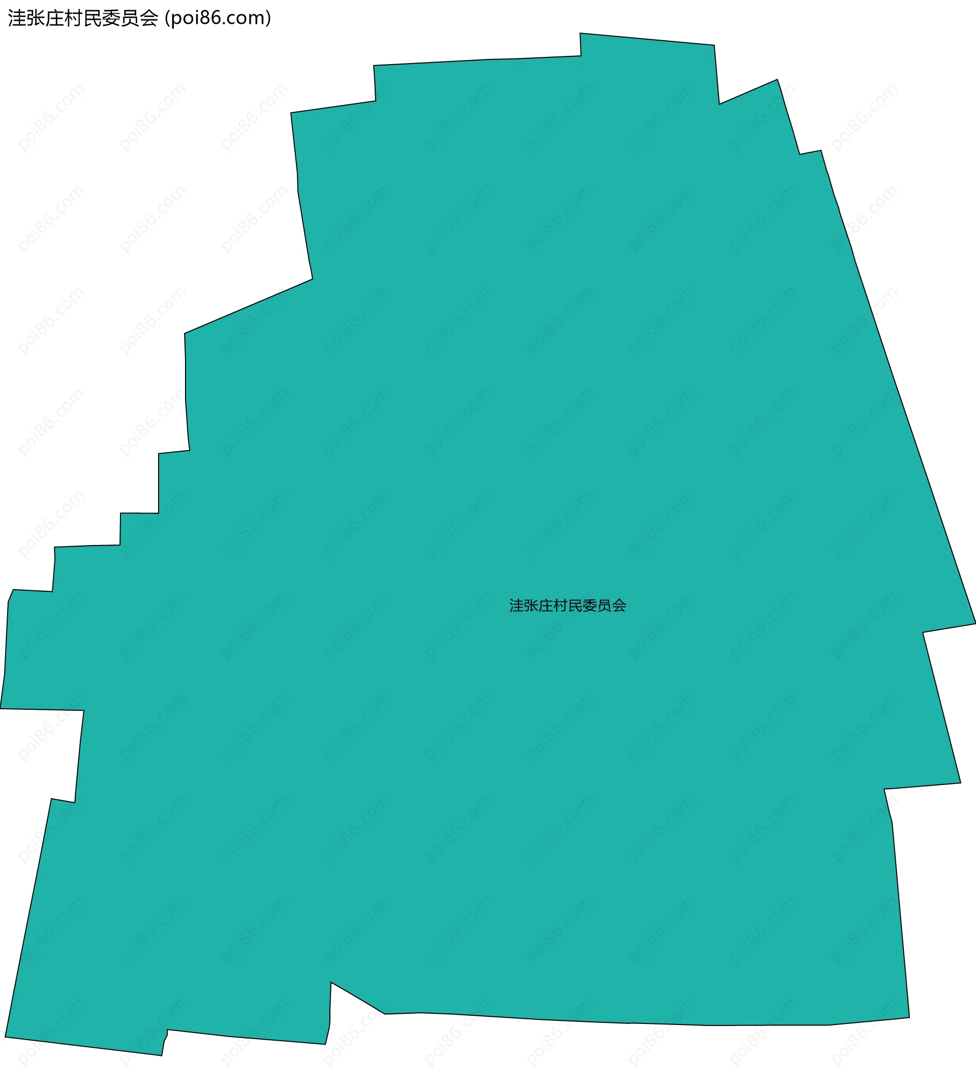 洼张庄村民委员会边界地图