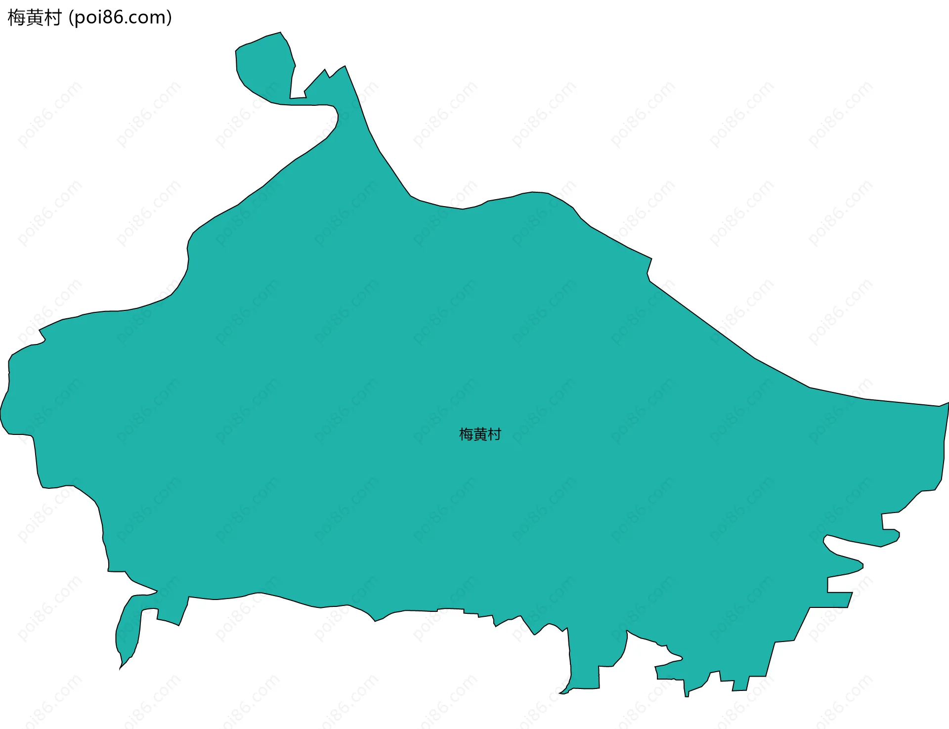 梅黄村边界地图