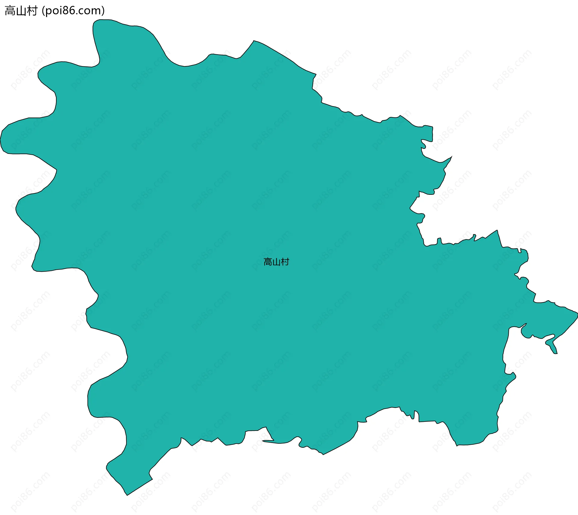 高山村边界地图