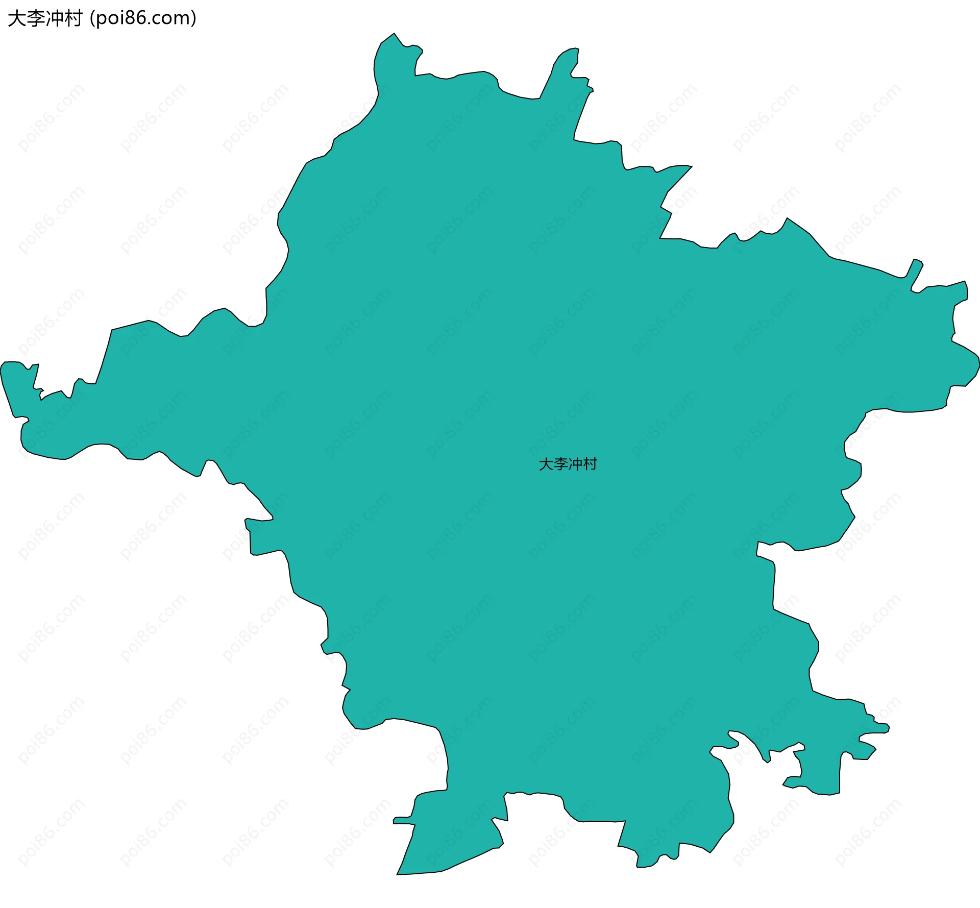 大李冲村边界地图