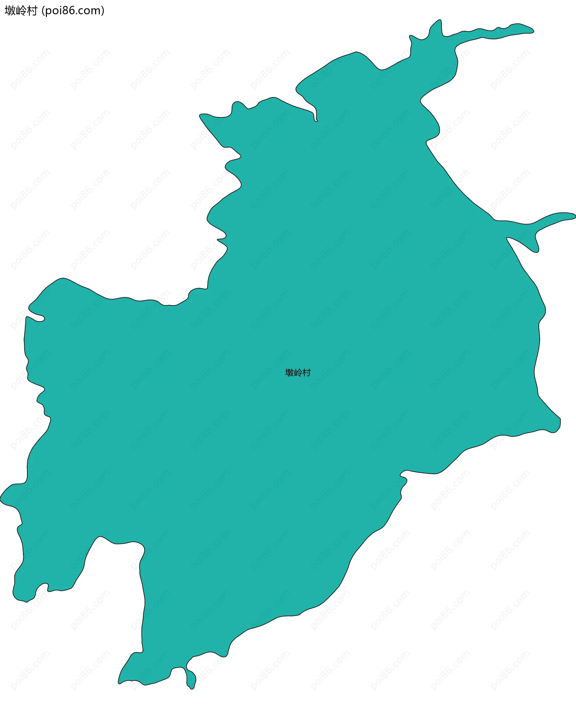 墩岭村边界地图