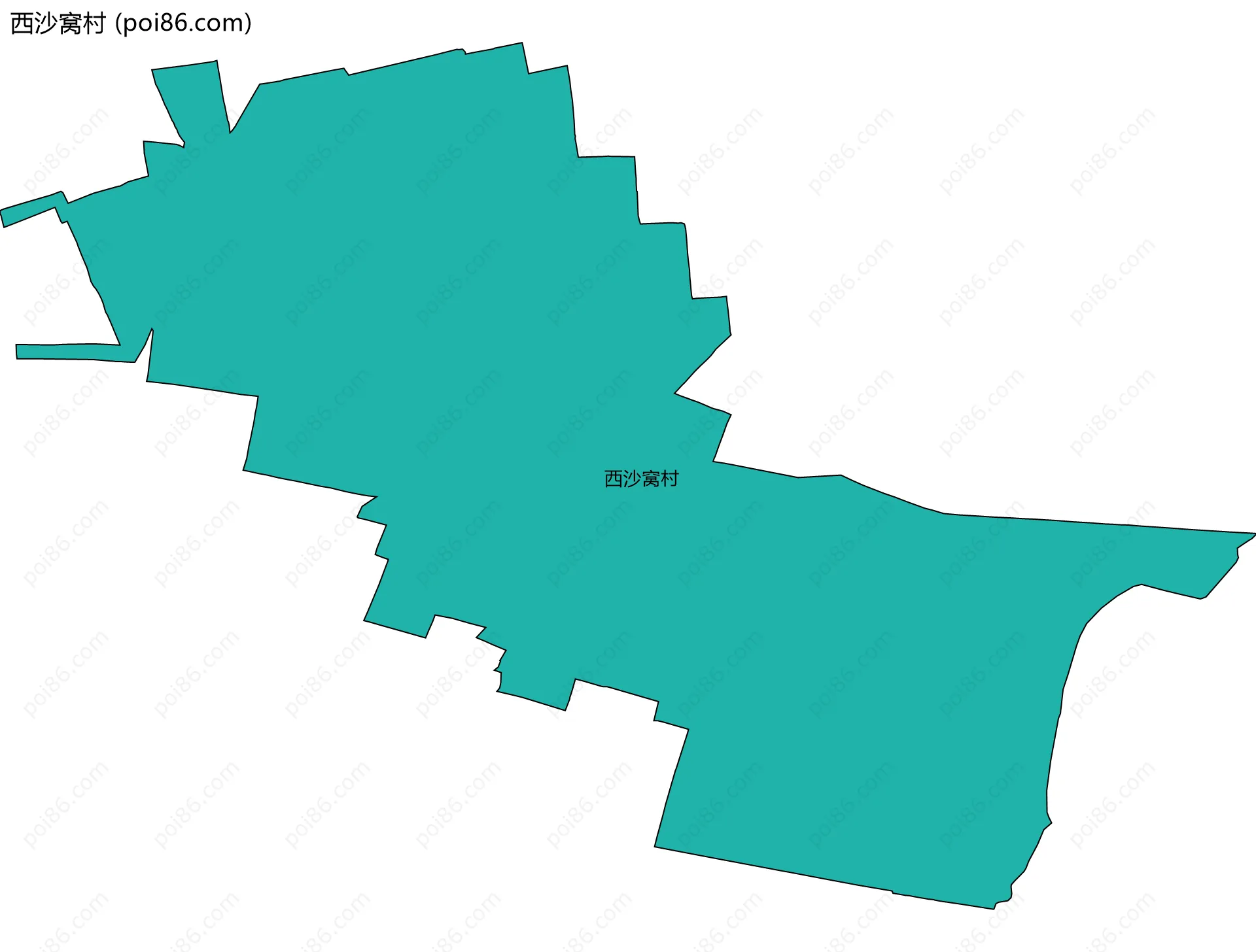西沙窝村边界地图