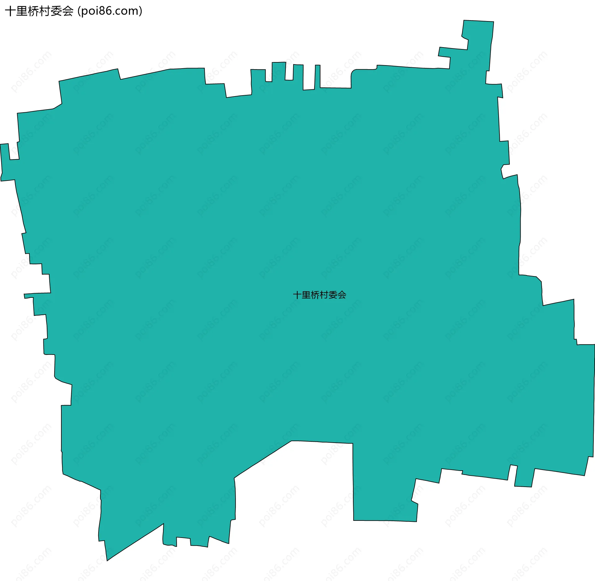 十里桥村委会边界地图