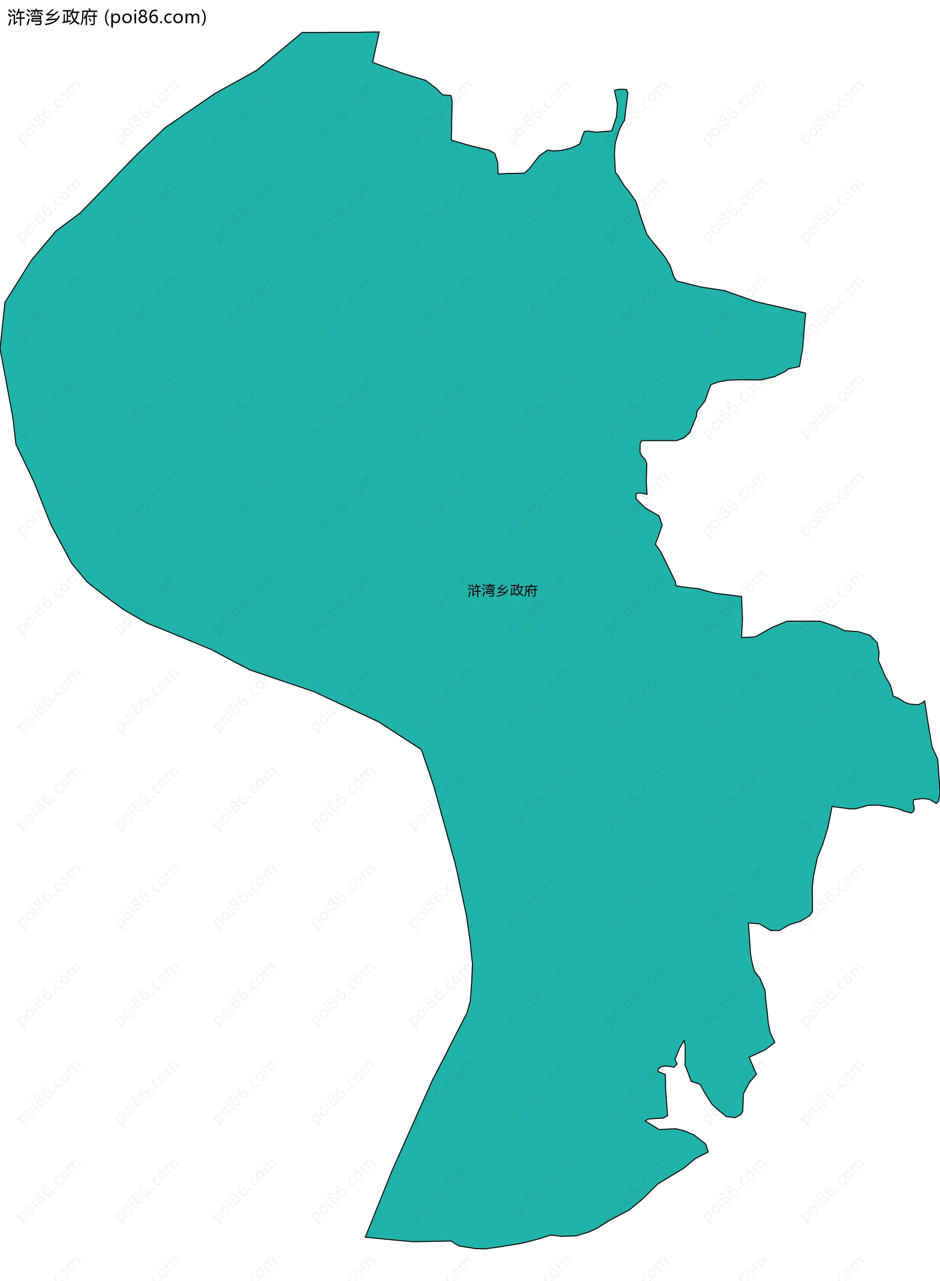 浒湾乡政府边界地图