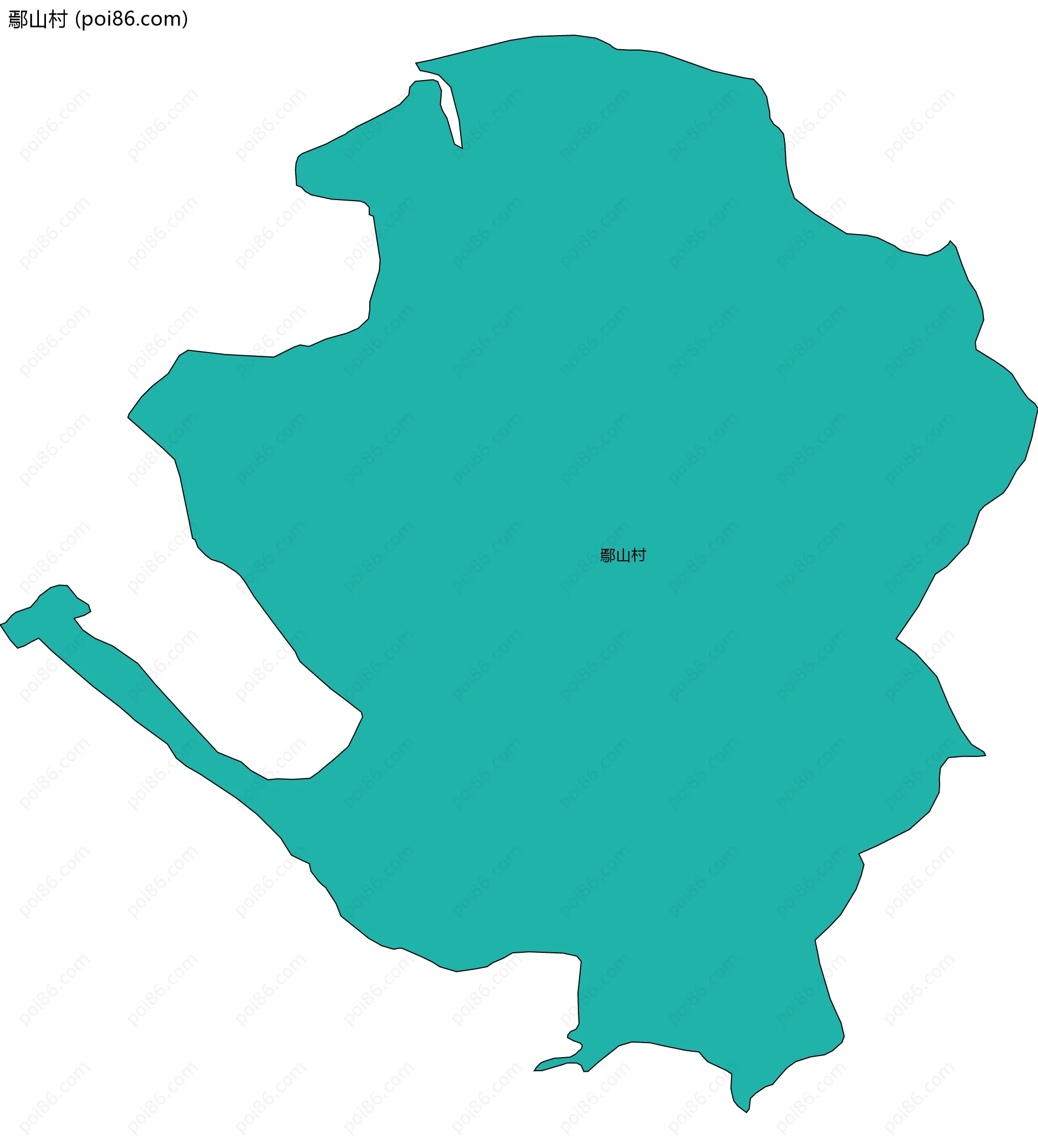 鄢山村边界地图