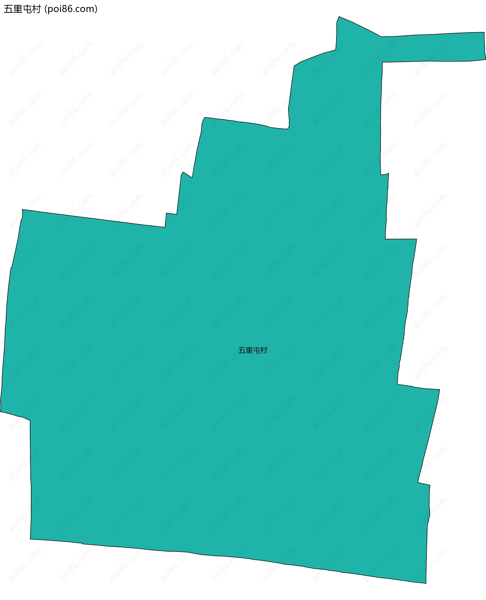 五里屯村边界地图