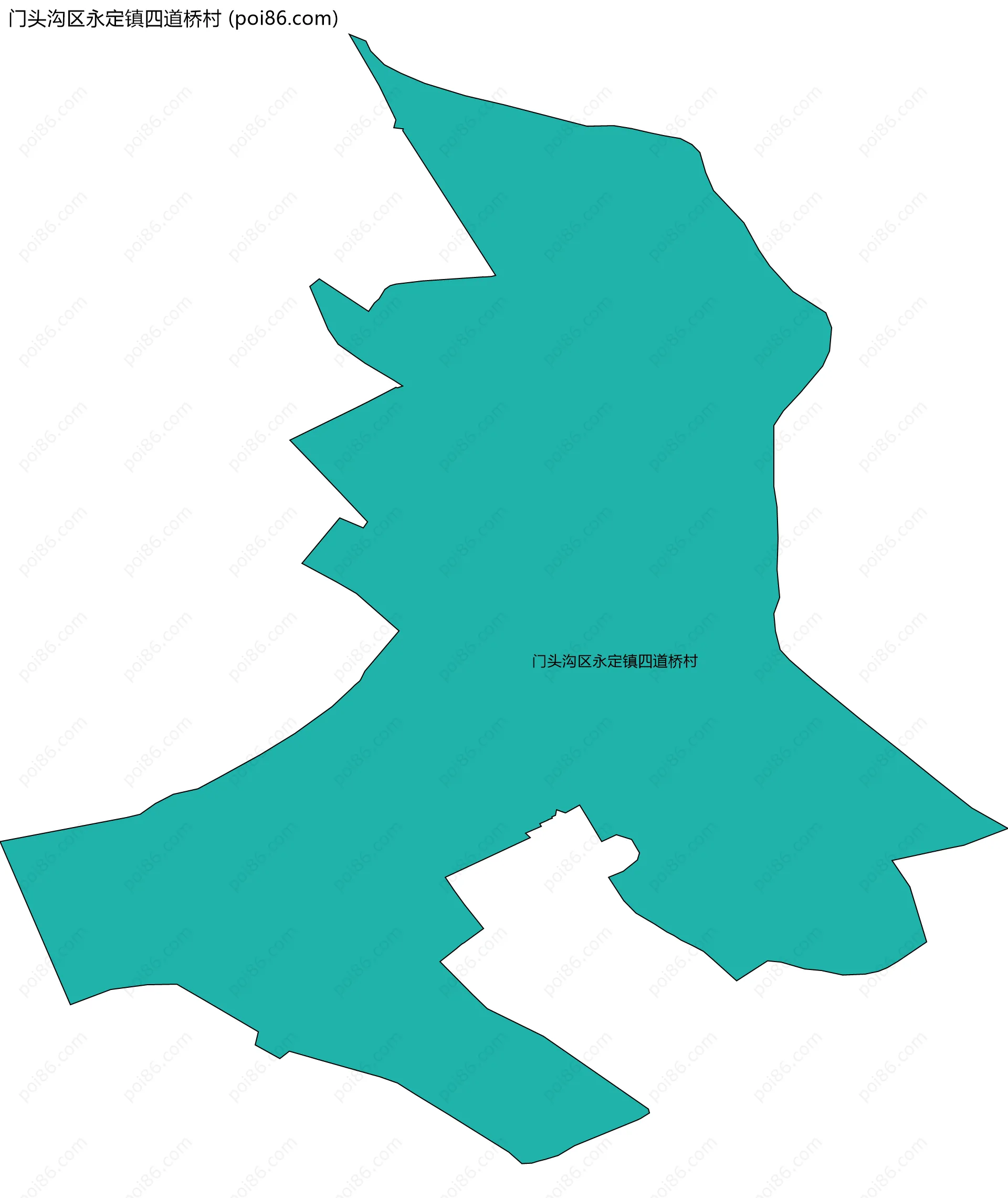 门头沟区永定镇四道桥村边界地图