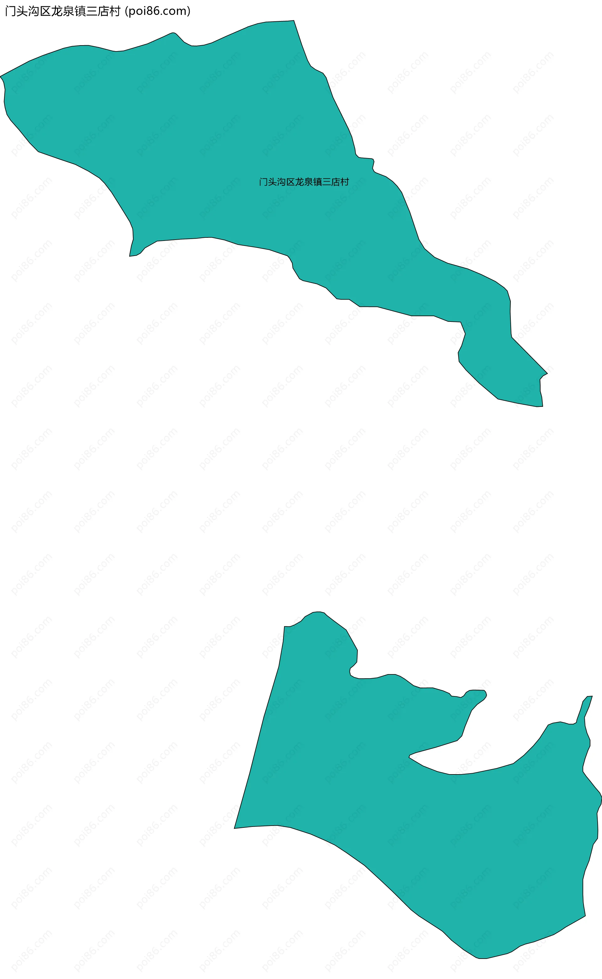 门头沟区龙泉镇三店村边界地图