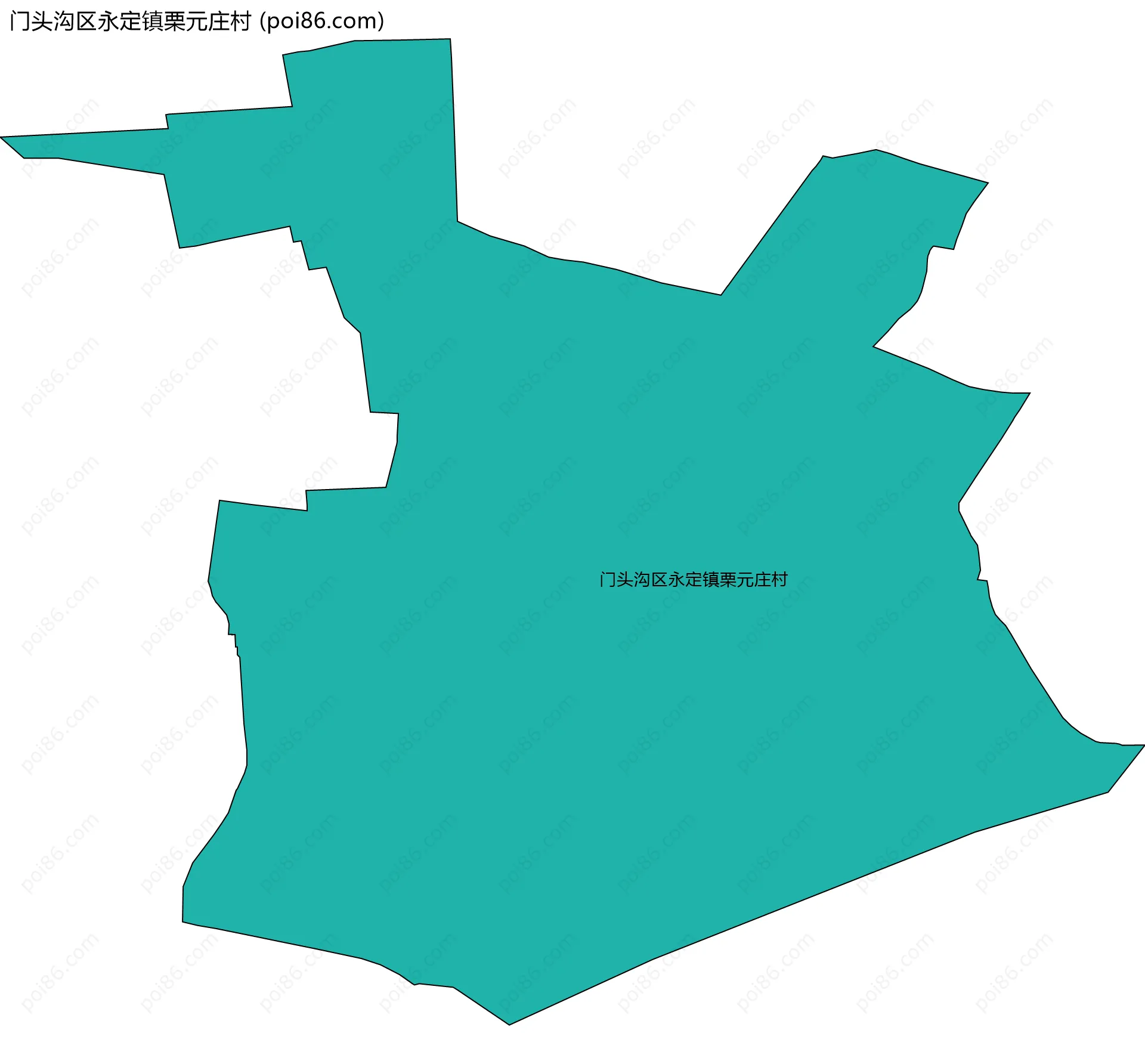 门头沟区永定镇栗元庄村边界地图
