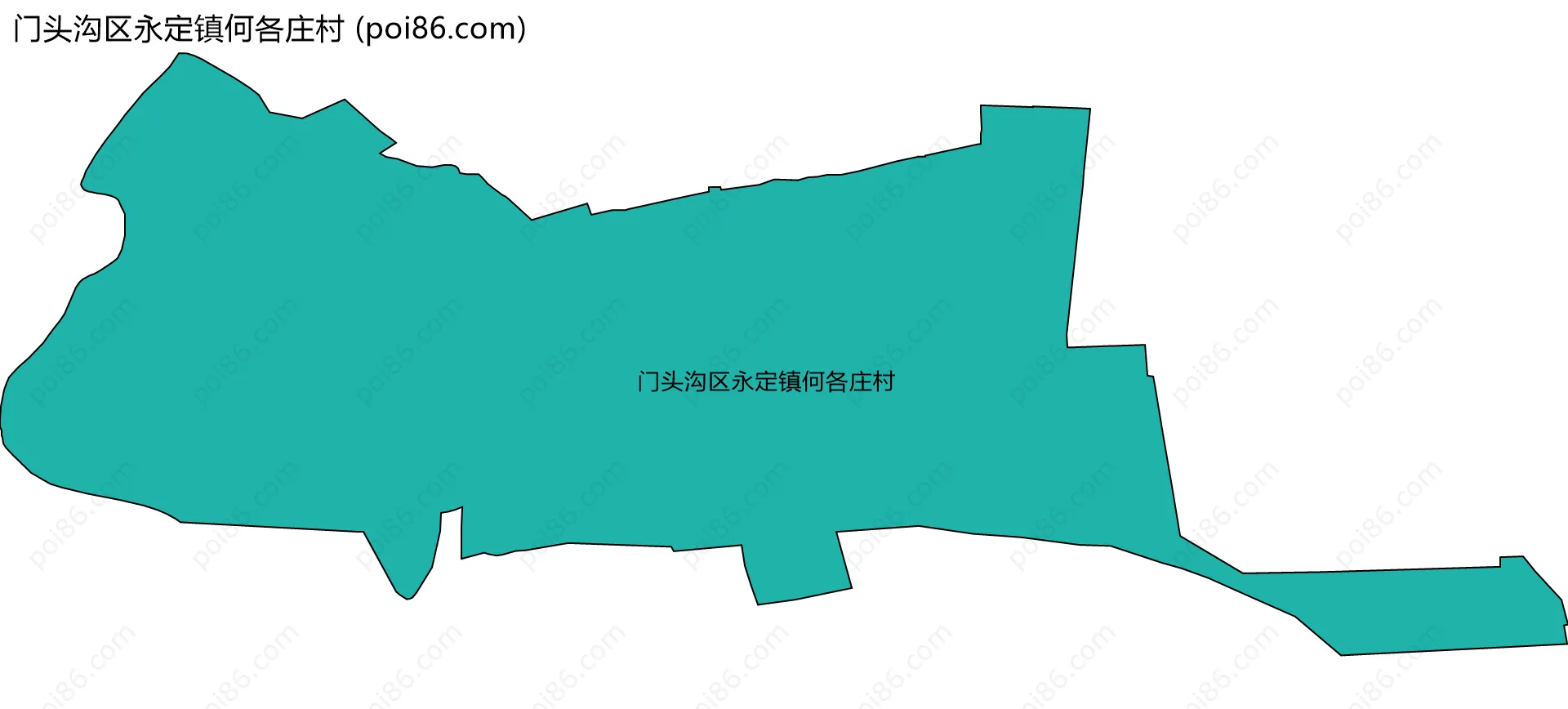 门头沟区永定镇何各庄村边界地图