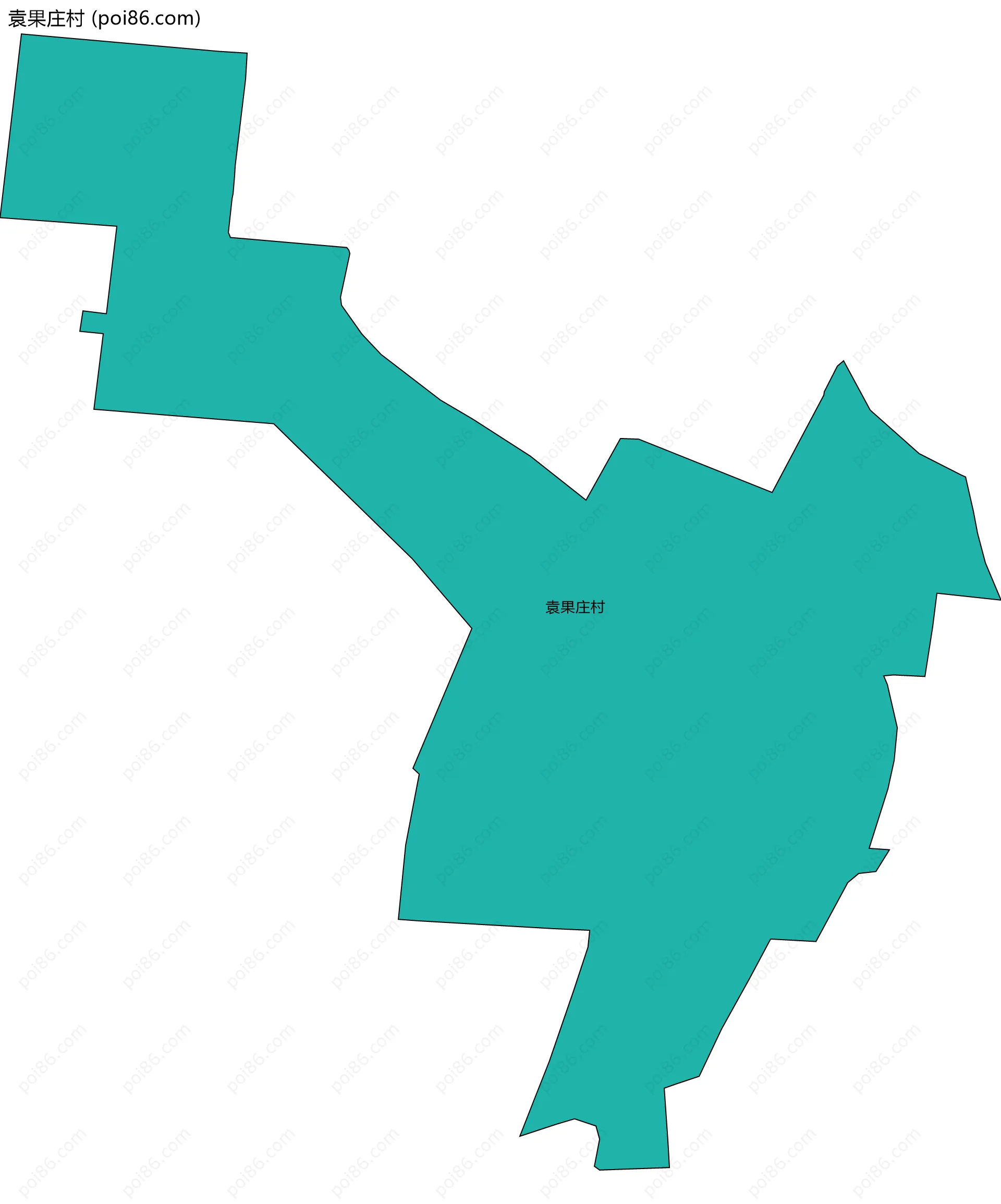 袁果庄村边界地图