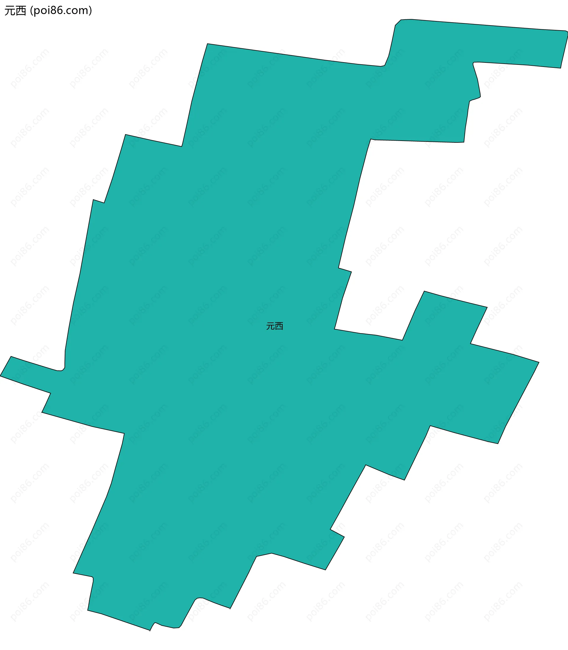 元西边界地图