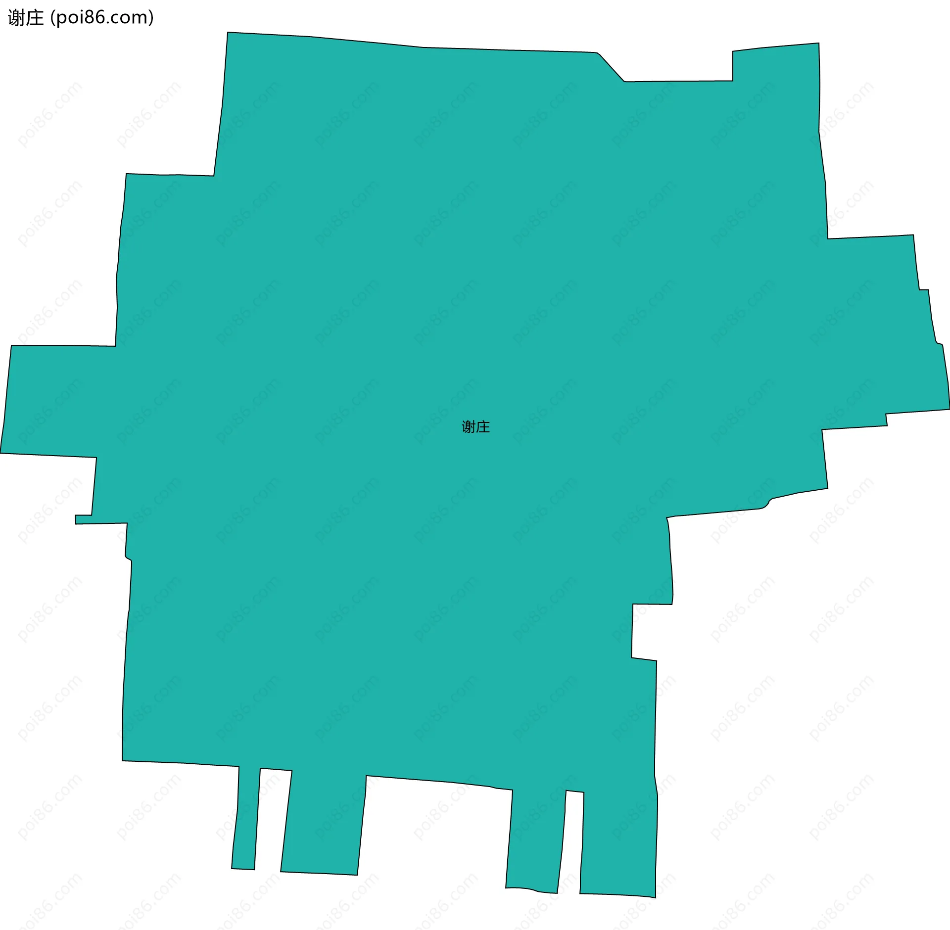 谢庄边界地图