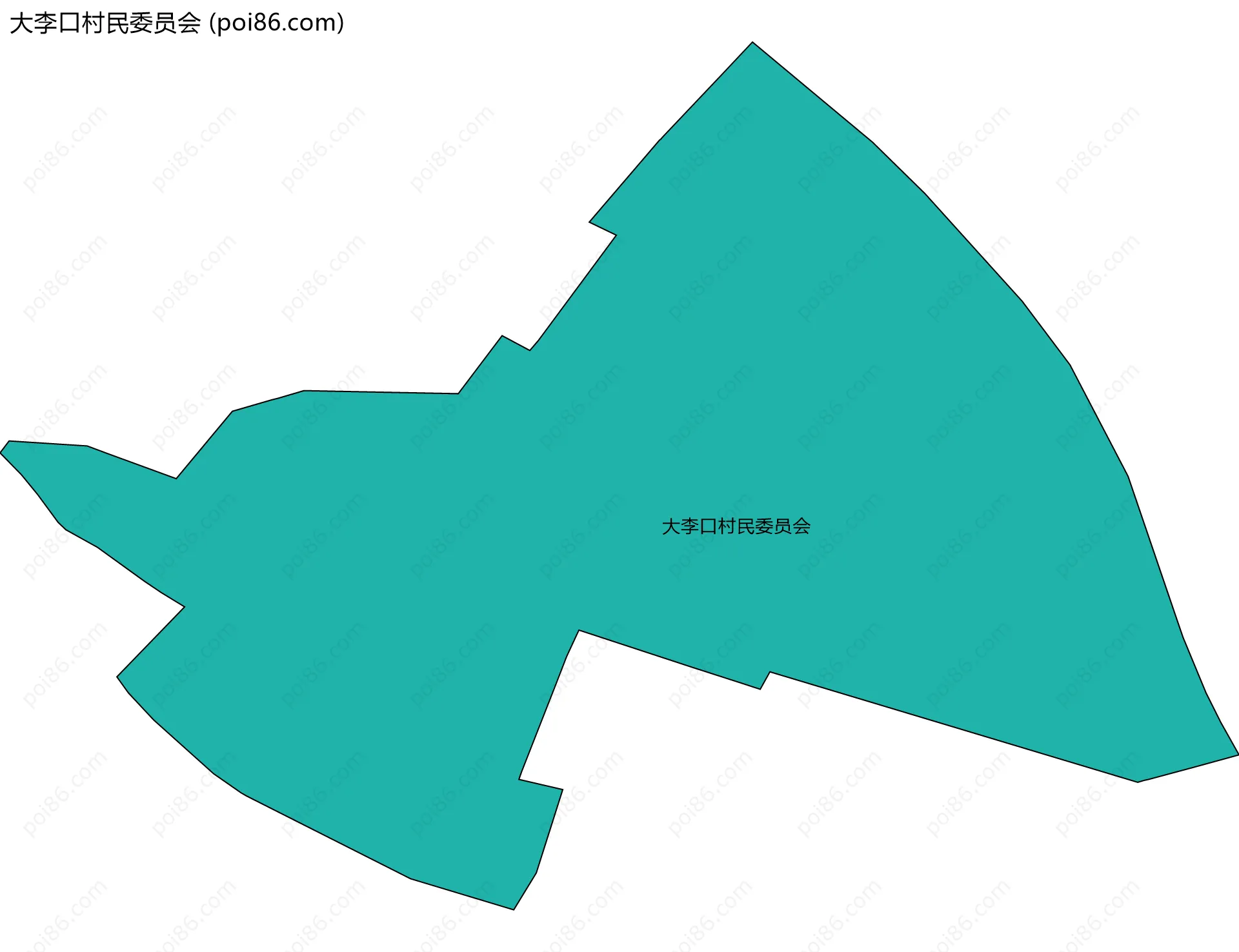 大李口村民委员会边界地图